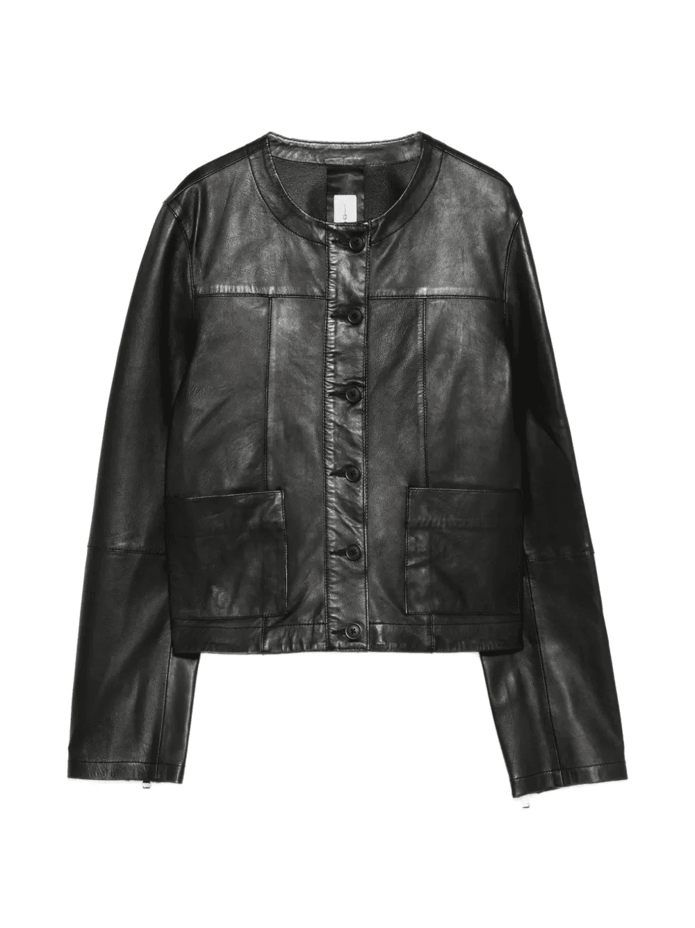 buttoned leather jacket - Image 1