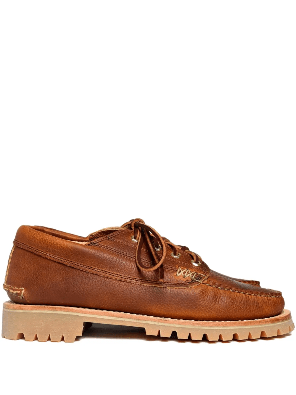 textured-leather lace-up shoes - Image 1