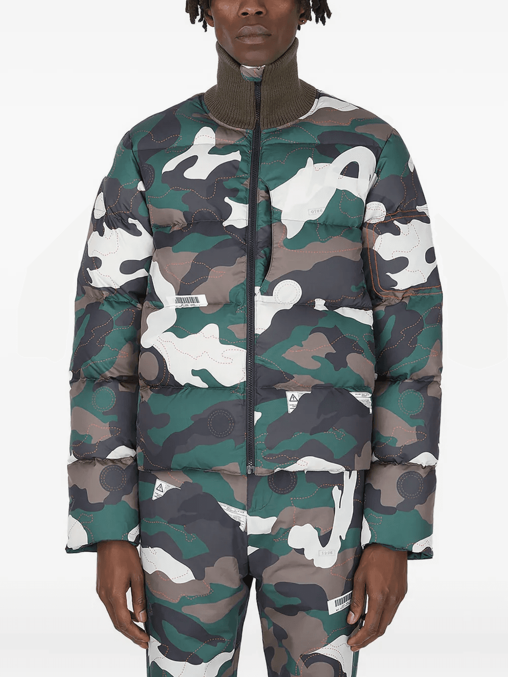 camouflage quilted puffer jacket - Image 1