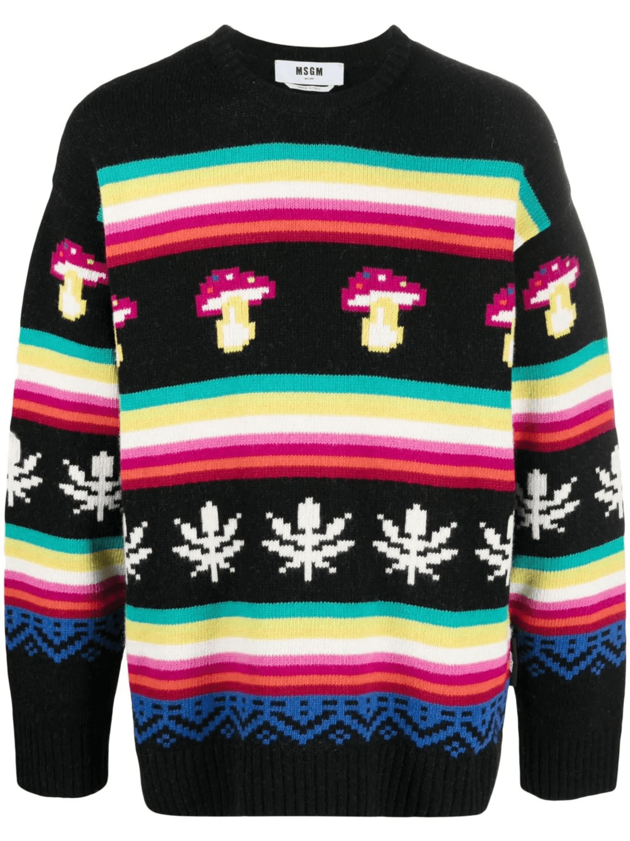 patterned jacquard crew-neck jumper - Image 1
