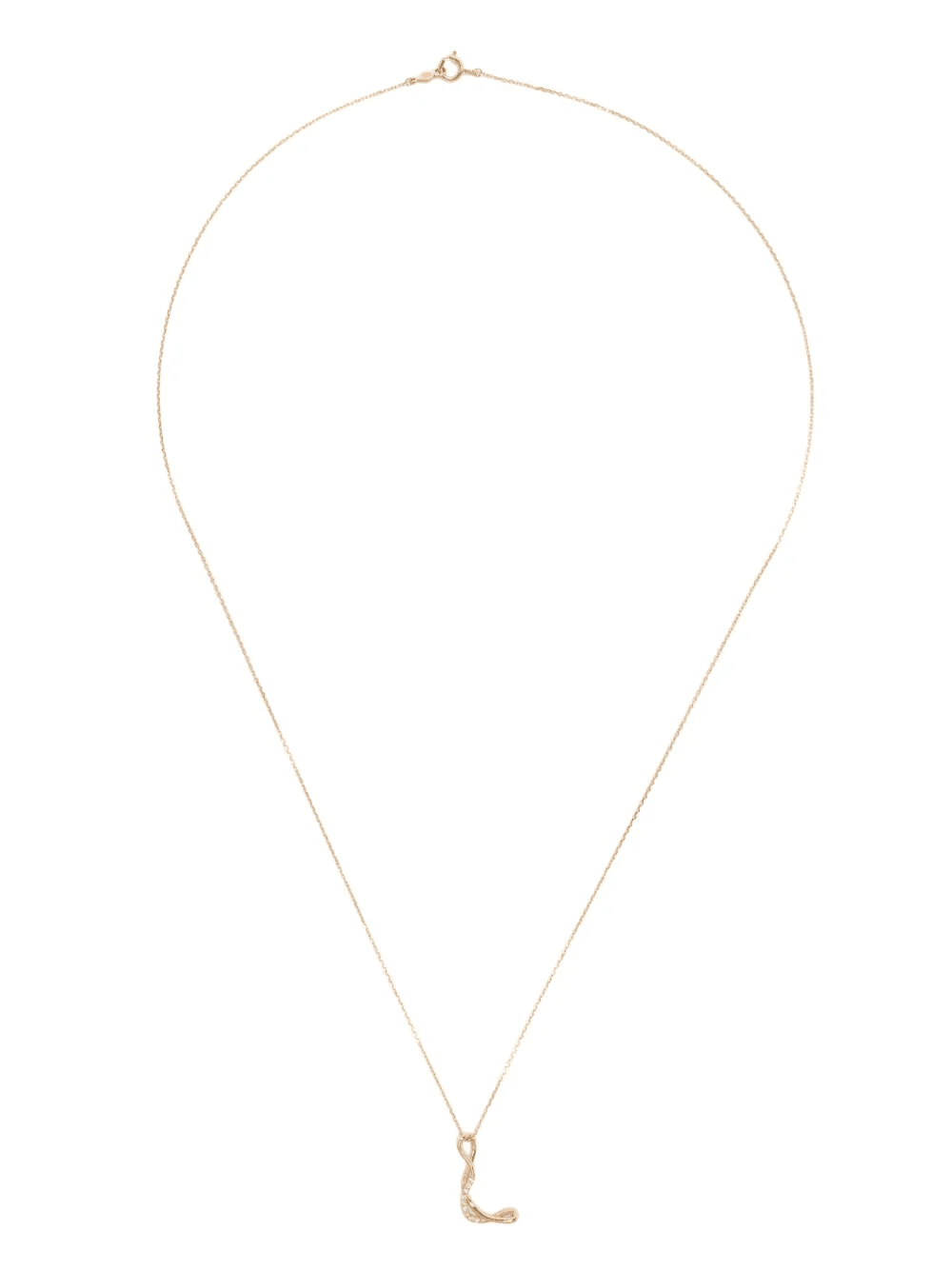 18K yellow gold Letter L diamond necklace - Image 1