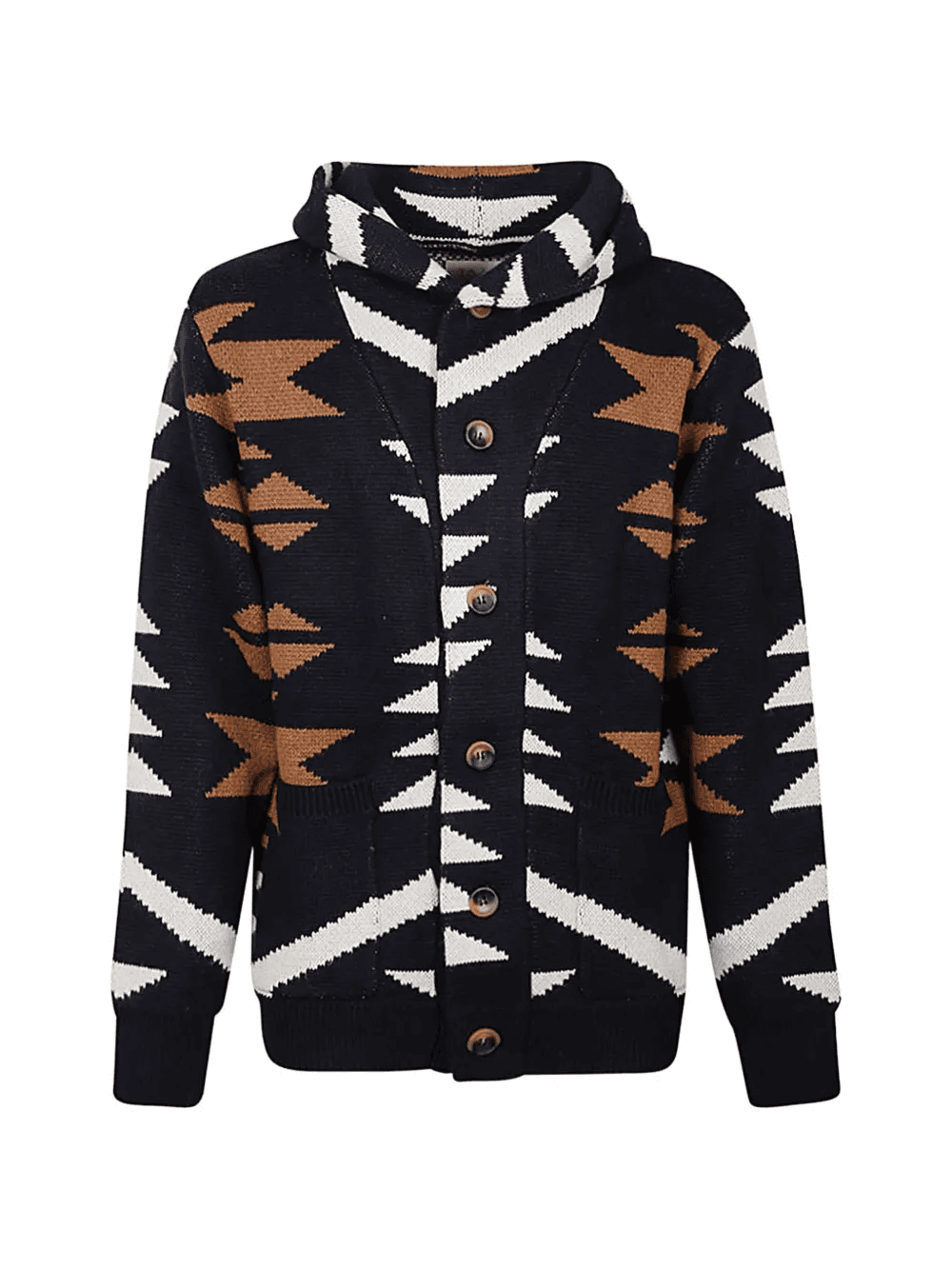 hooded print cardigan - Image 1