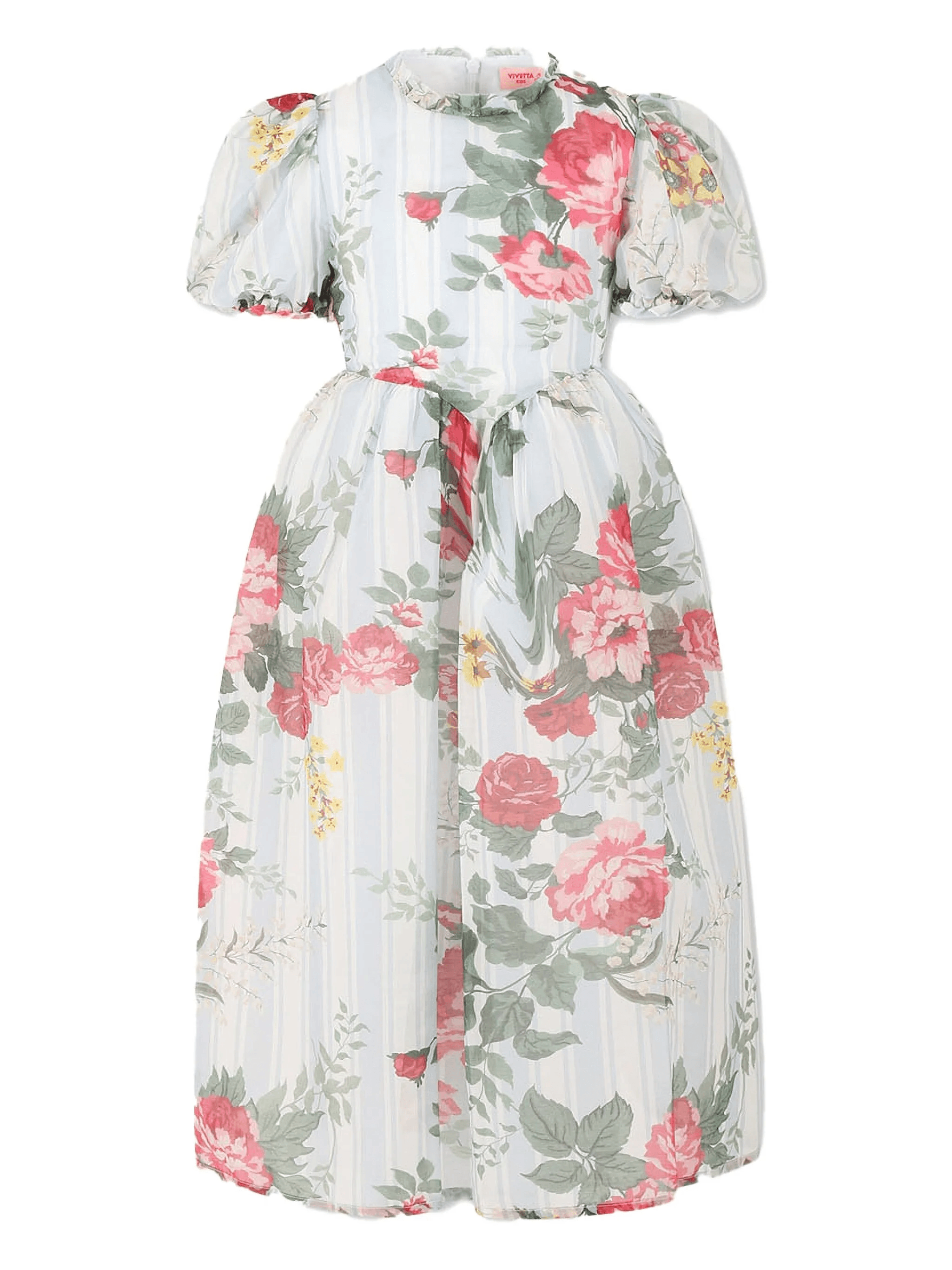 puffed-sleeve floral-print dress - Image 1