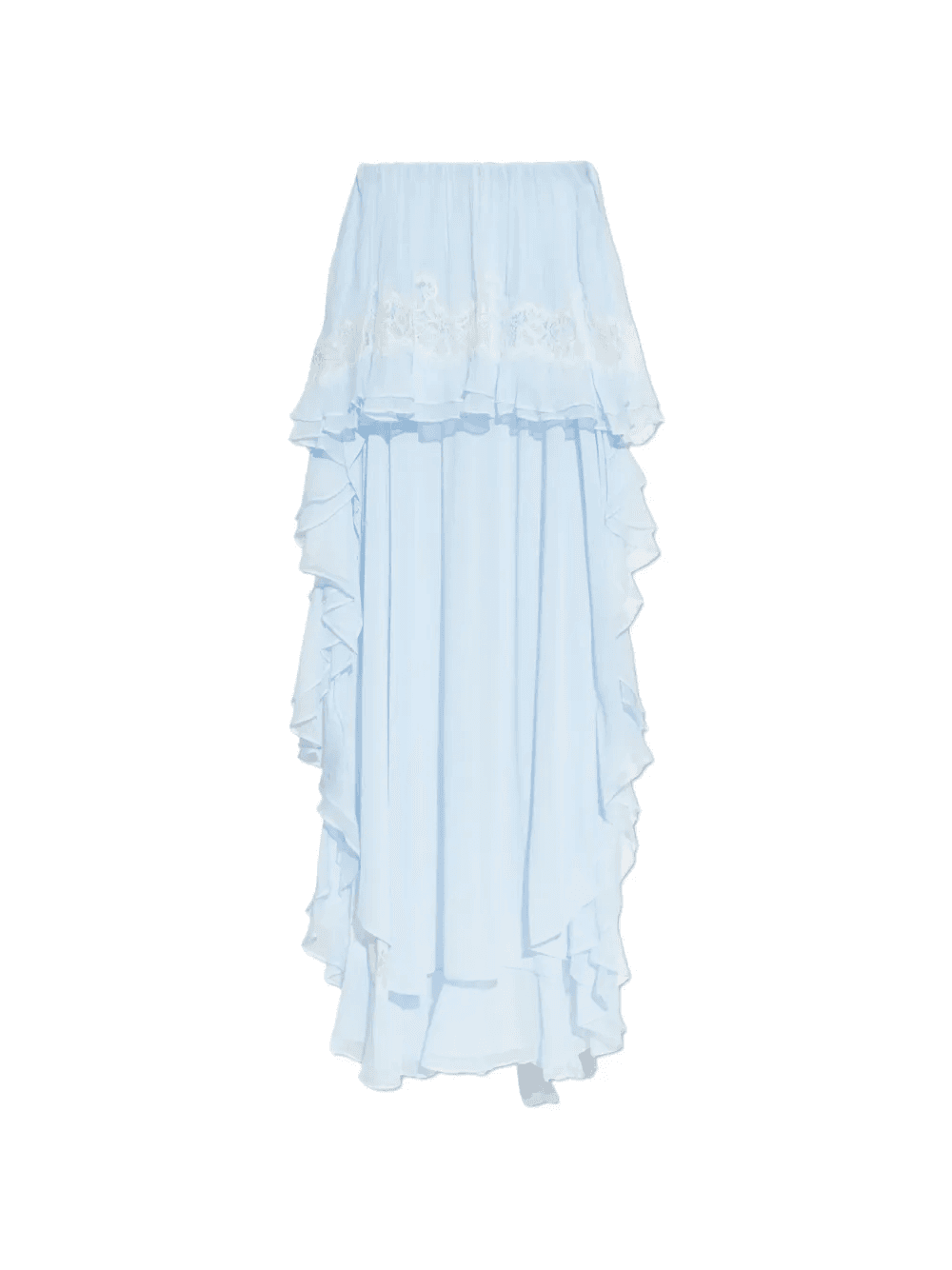 Jolina lace-detail ruffled high-low skirt - Image 1