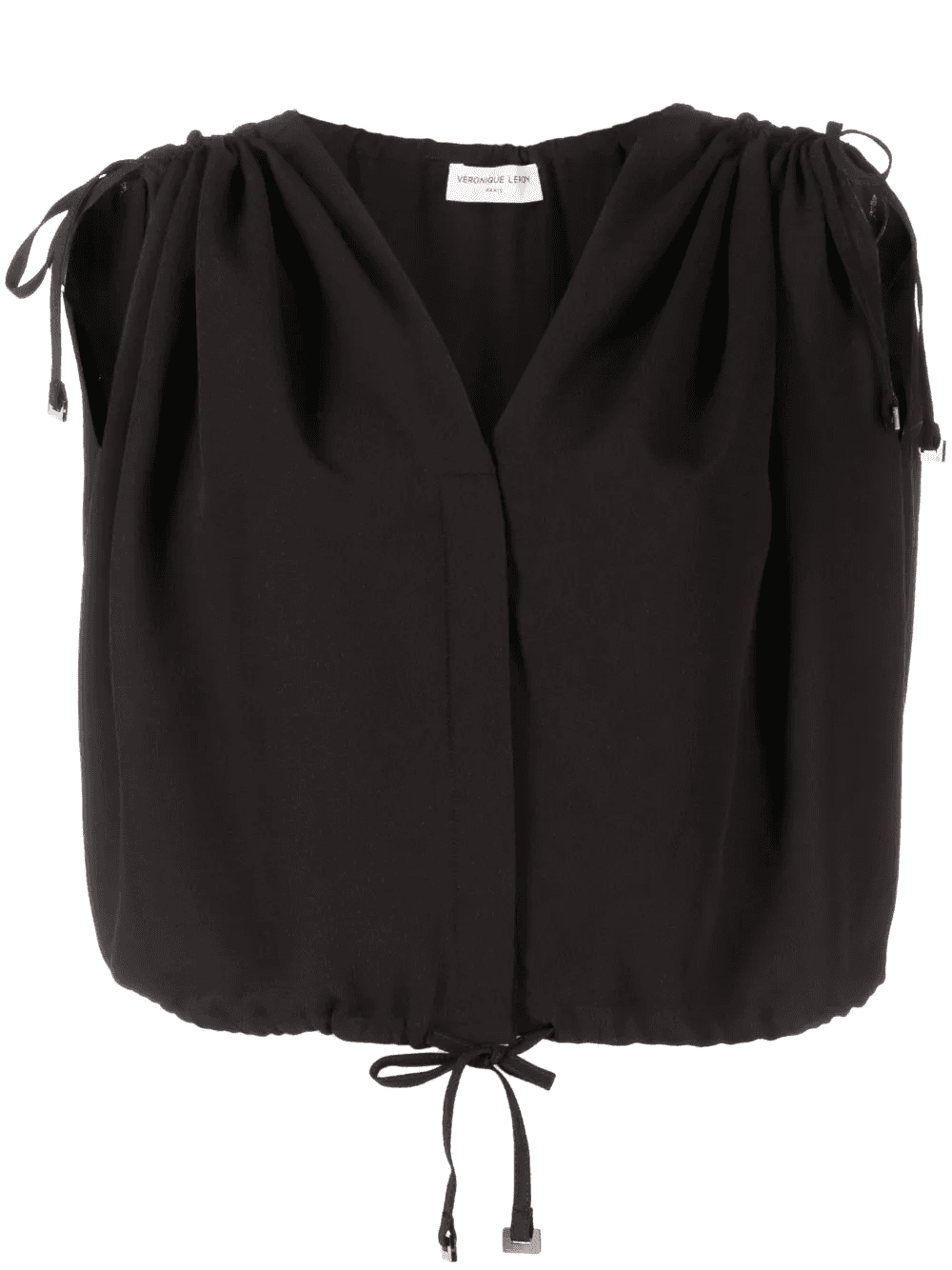 draped-shoulder cropped top - Image 1