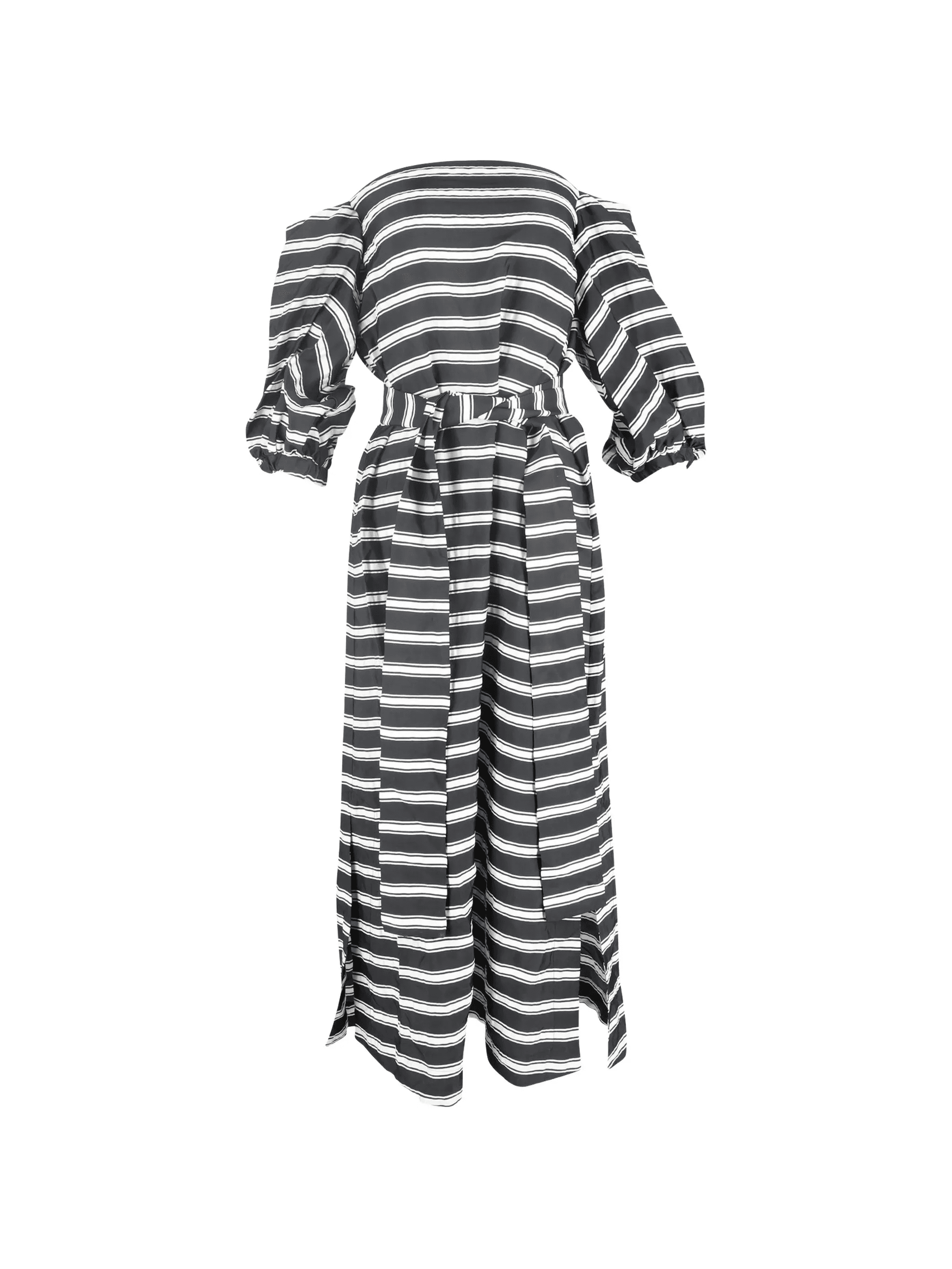 striped off-shoulder midi dress - Image 1
