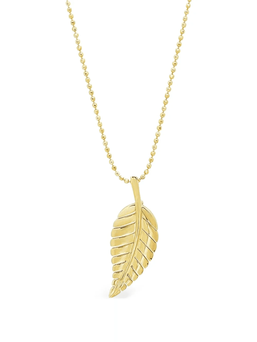 18K yellow gold Leaf necklace - Image 1
