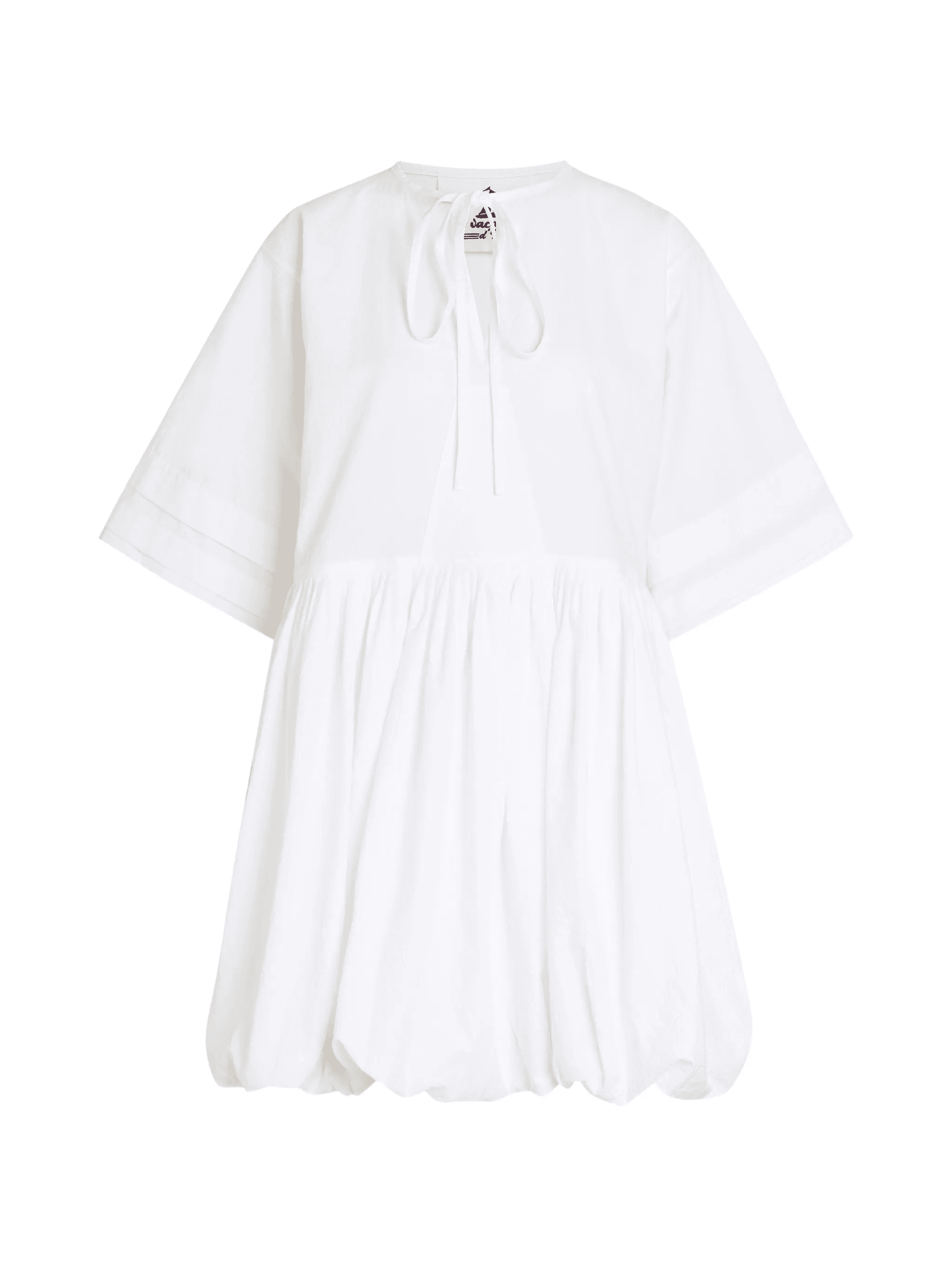 tie-neck short-sleeves mini dress - Image 1