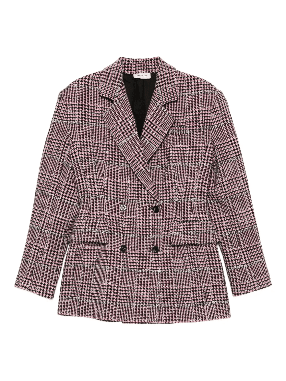 double-breasted check-pattern blazer - Image 1