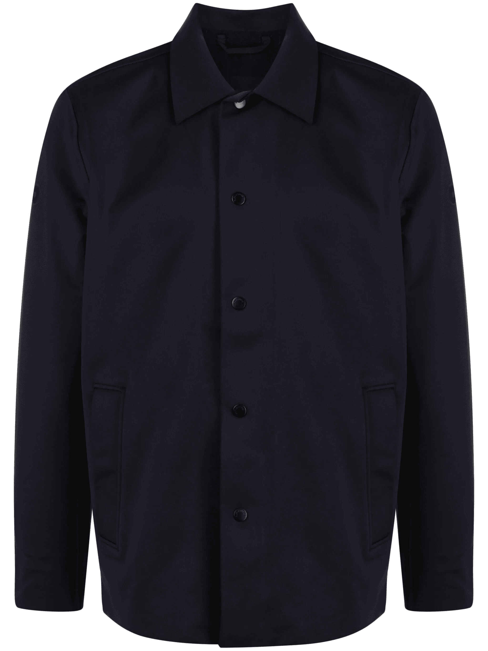logo-appliqué button-up shirt jacket - Image 1