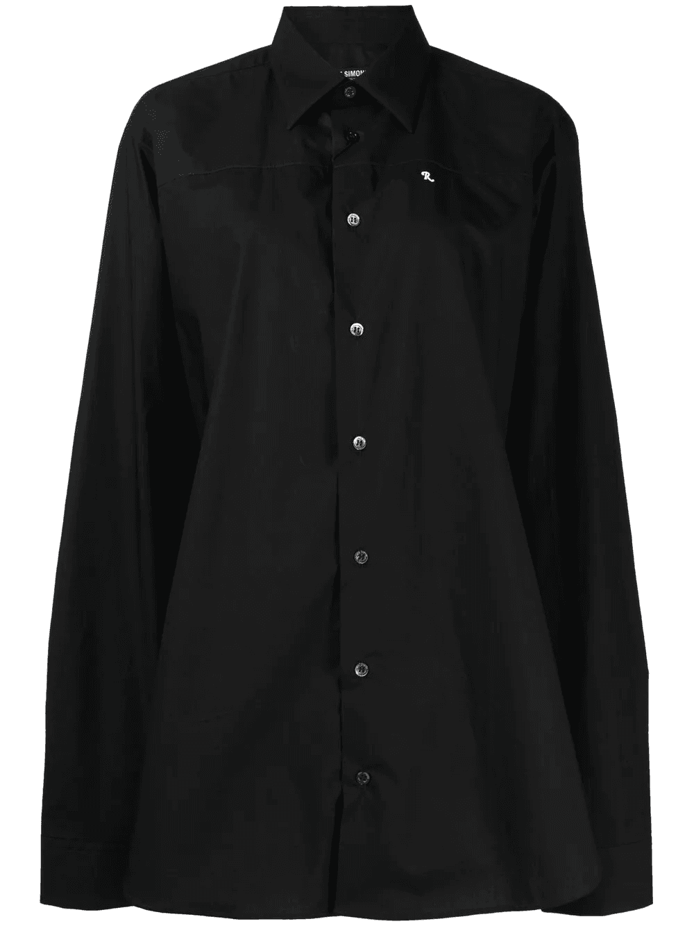 Embroidered lettering cotton shirt - Image 1