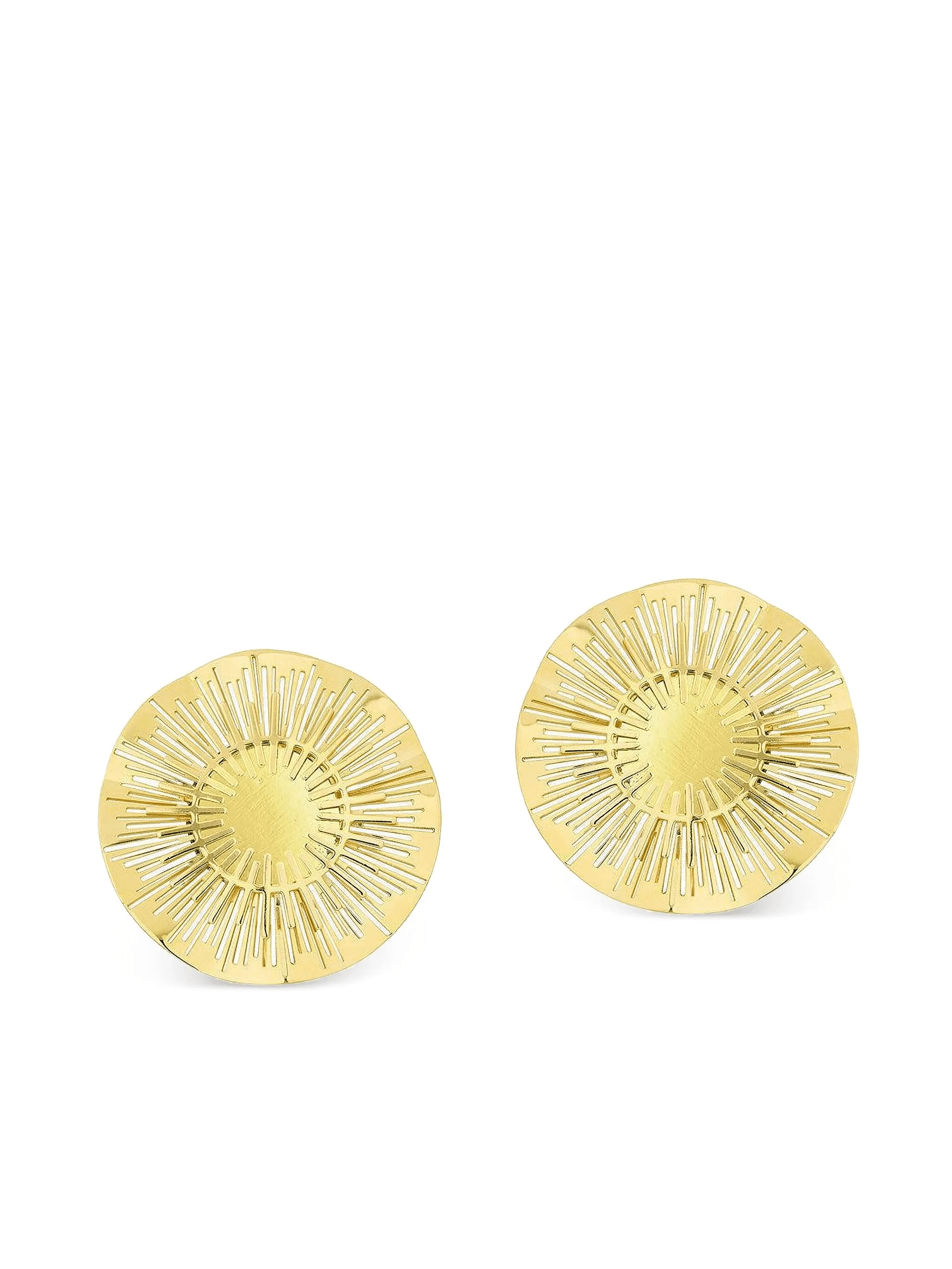 18K yellow gold large Explosion earrings - Image 1