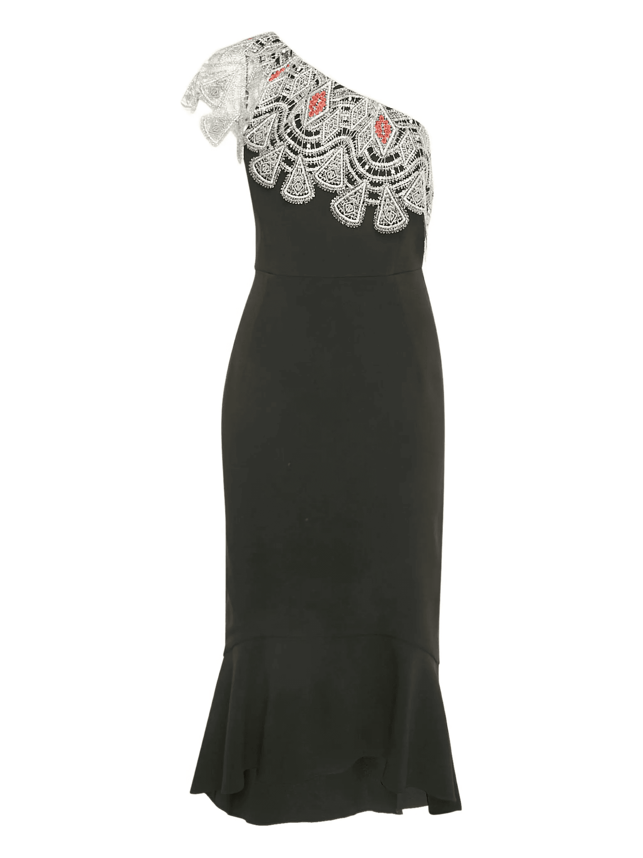 lace-detail one-shoulder dress - Image 1