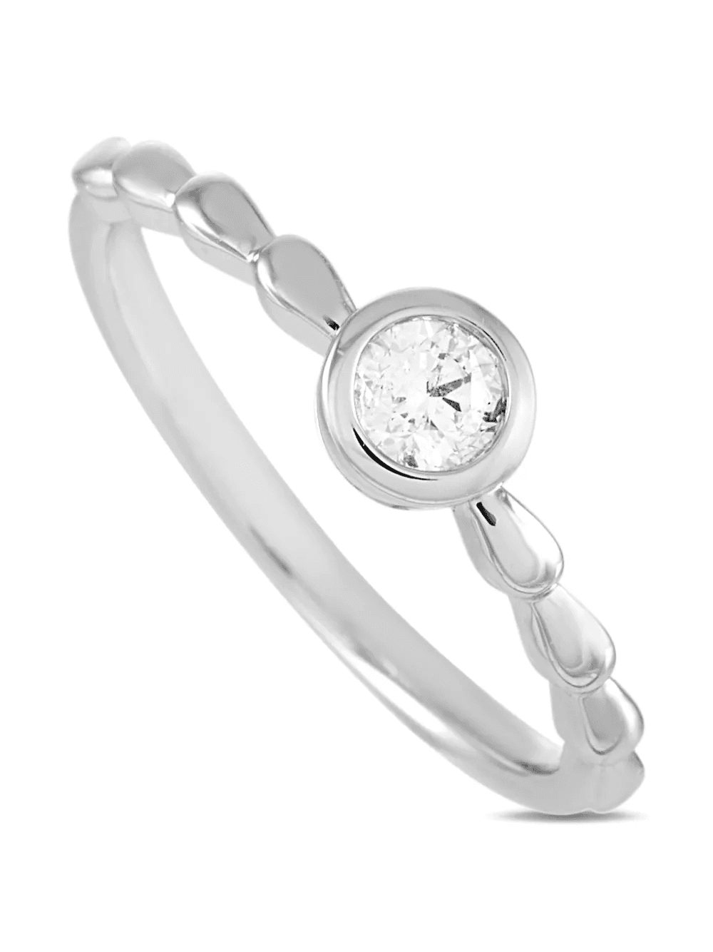 14K white gold diamond ring - Image 1