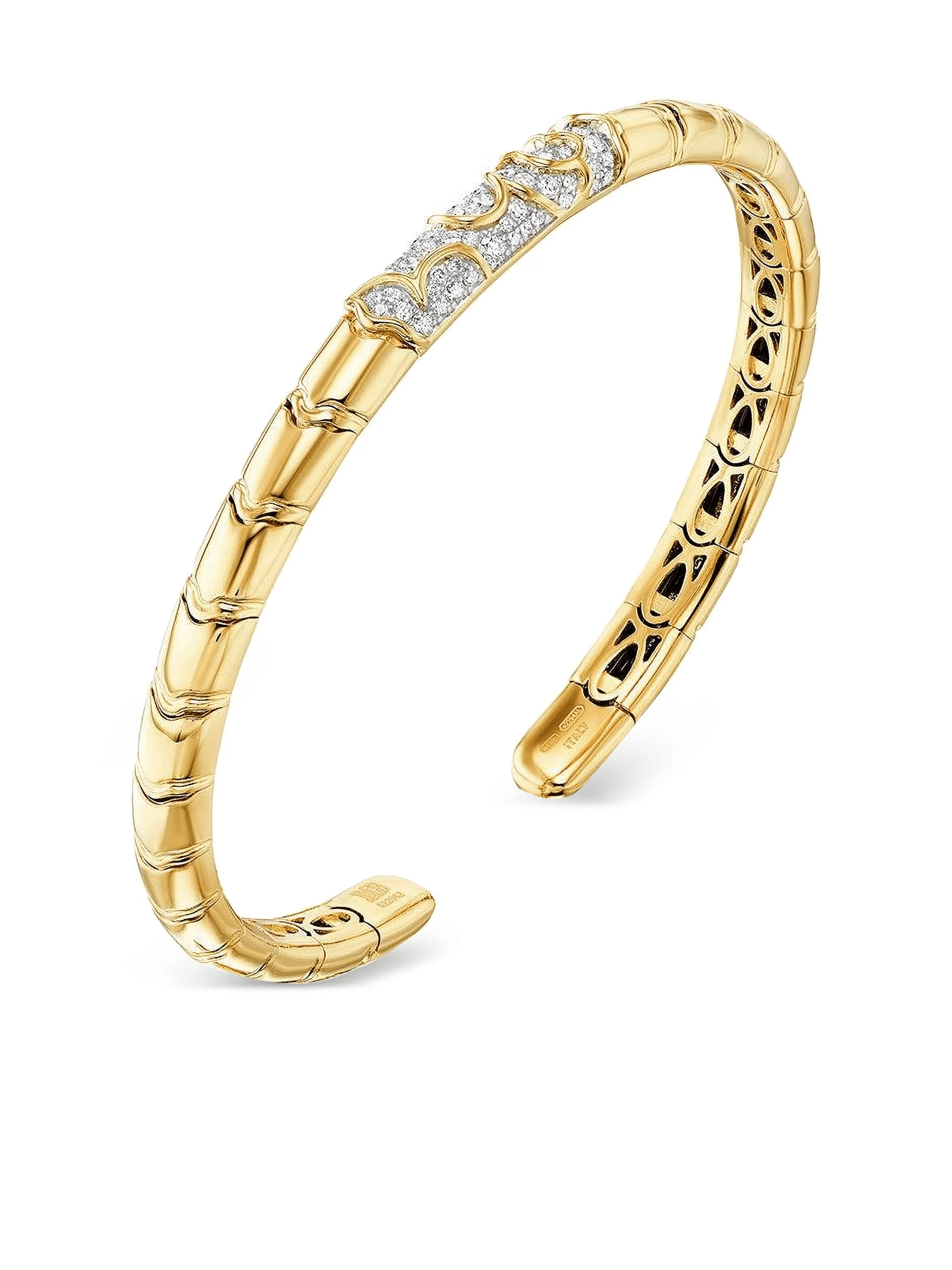 18K yellow gold Ondine diamond bangle bracelet - Image 1