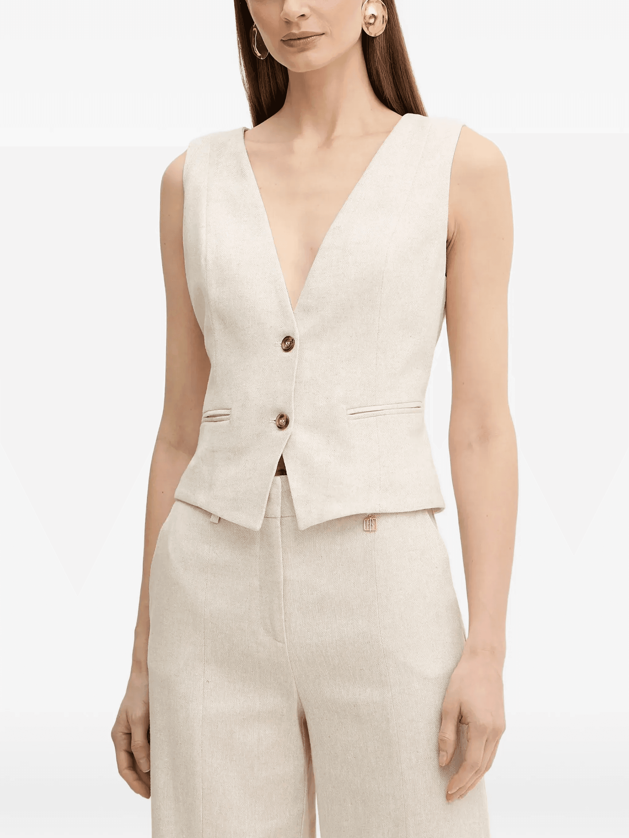 button V-neck vest - Image 1