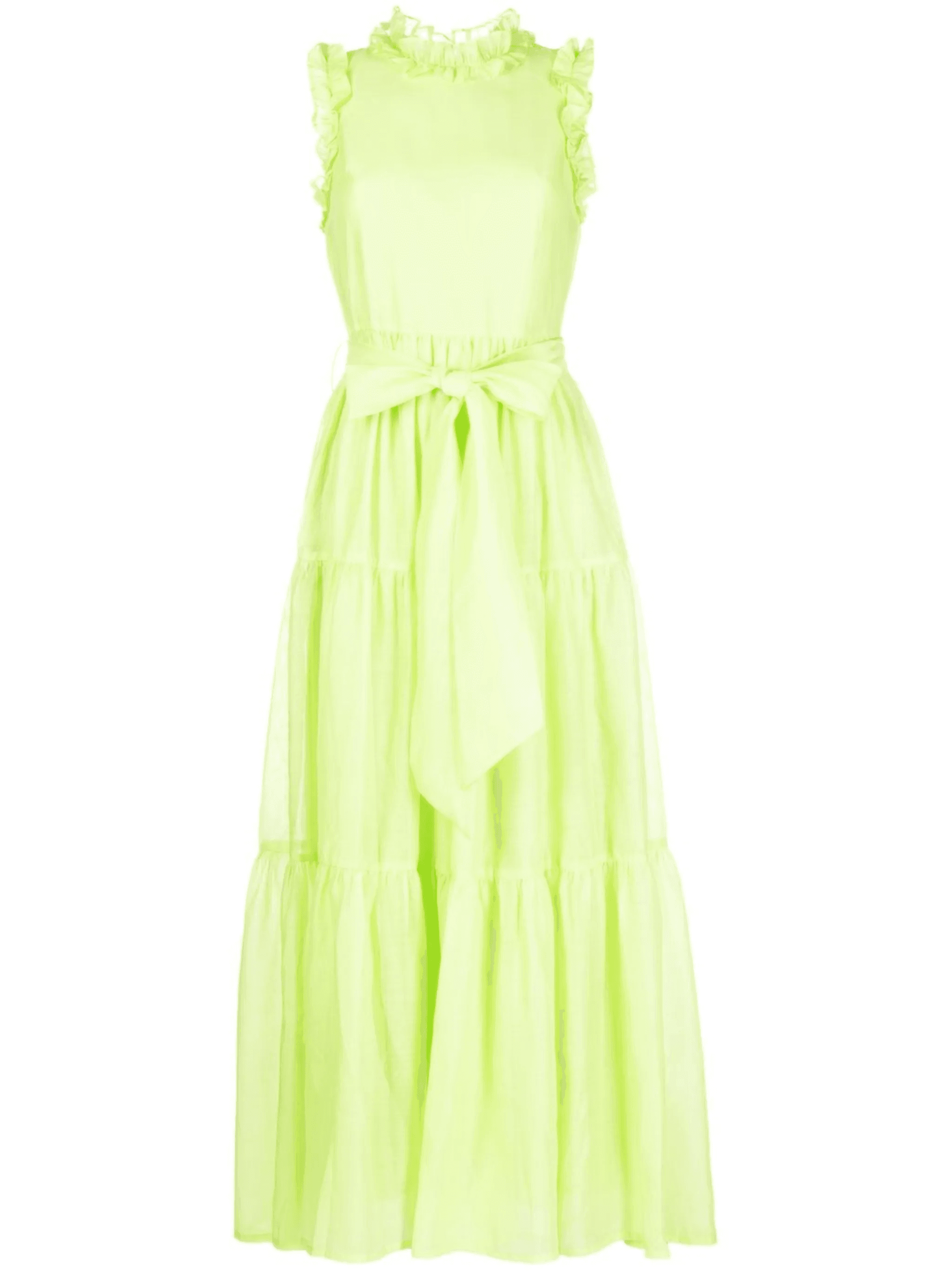 ruffle-trim belted maxi dress - Image 1