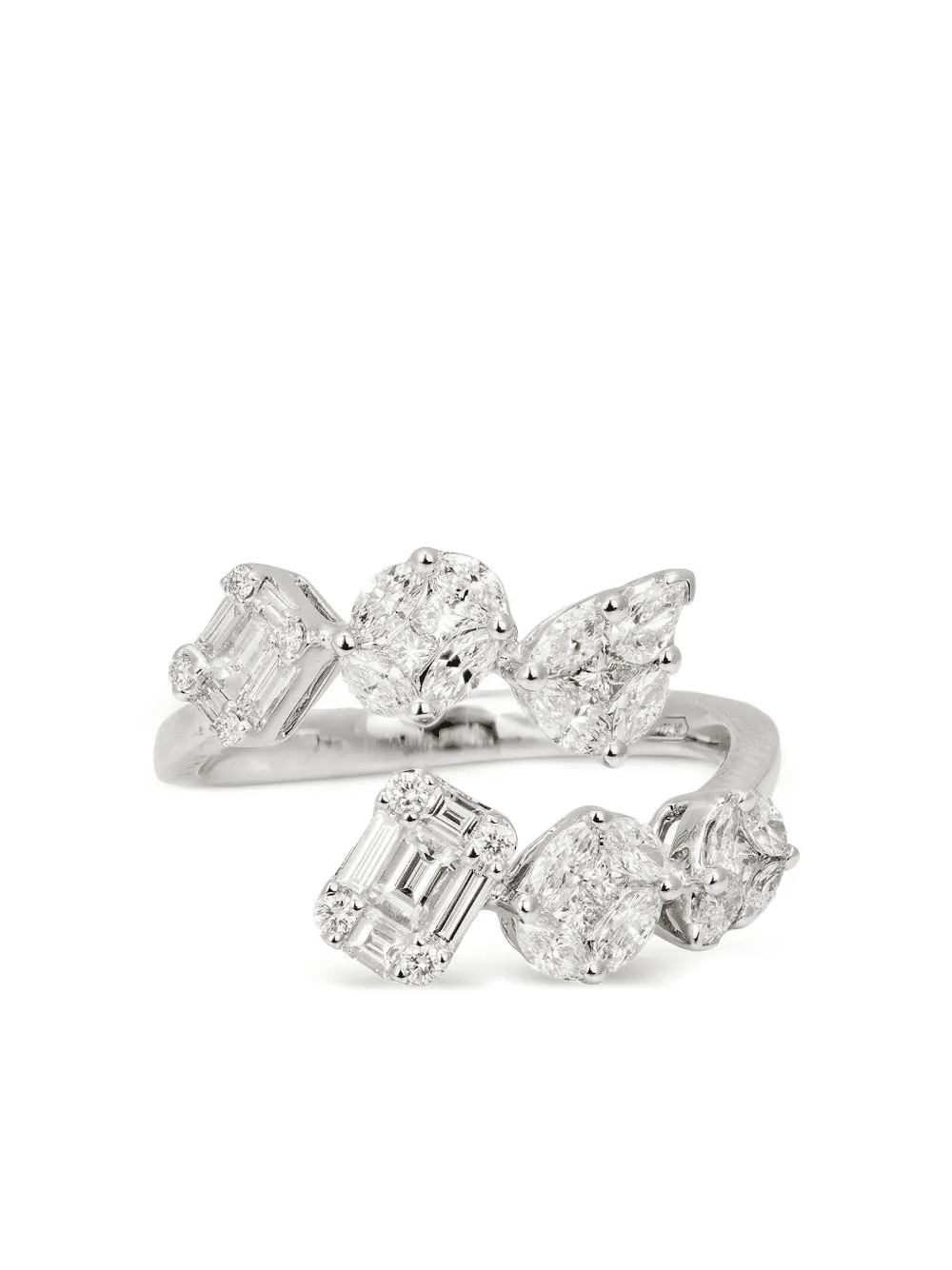 18K white gold diamond ring - Image 1