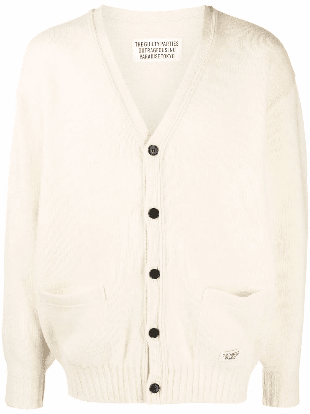 embroidered-denim knit cardigan - Image 1