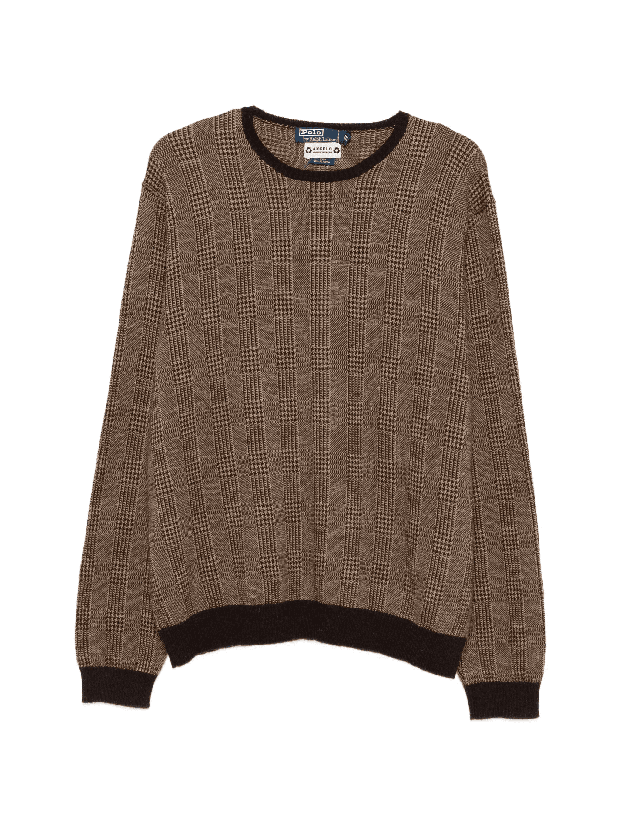 upcycled check embroidered sweater - Image 1