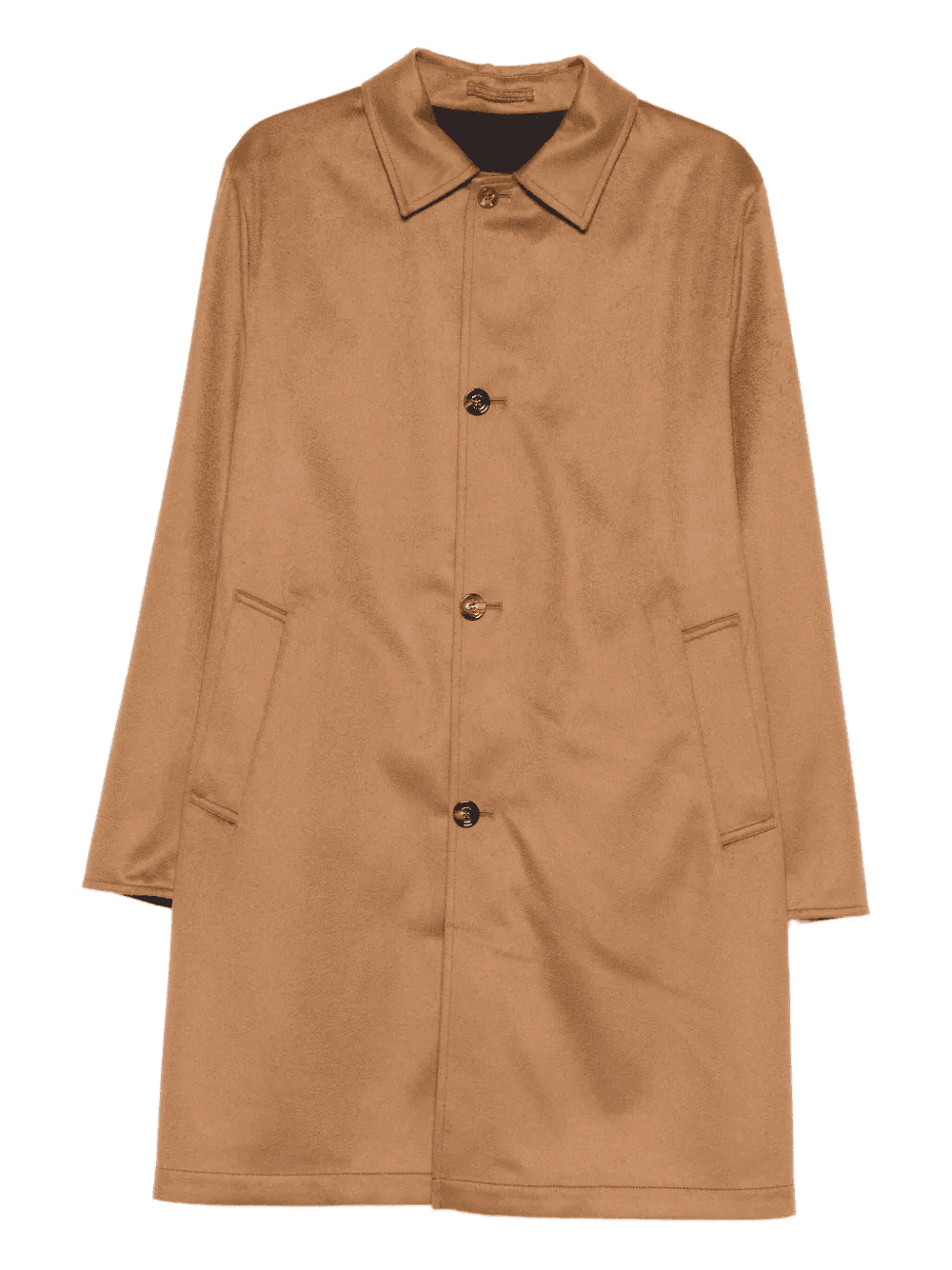 button-fastening cashmere reversible coat - Image 1