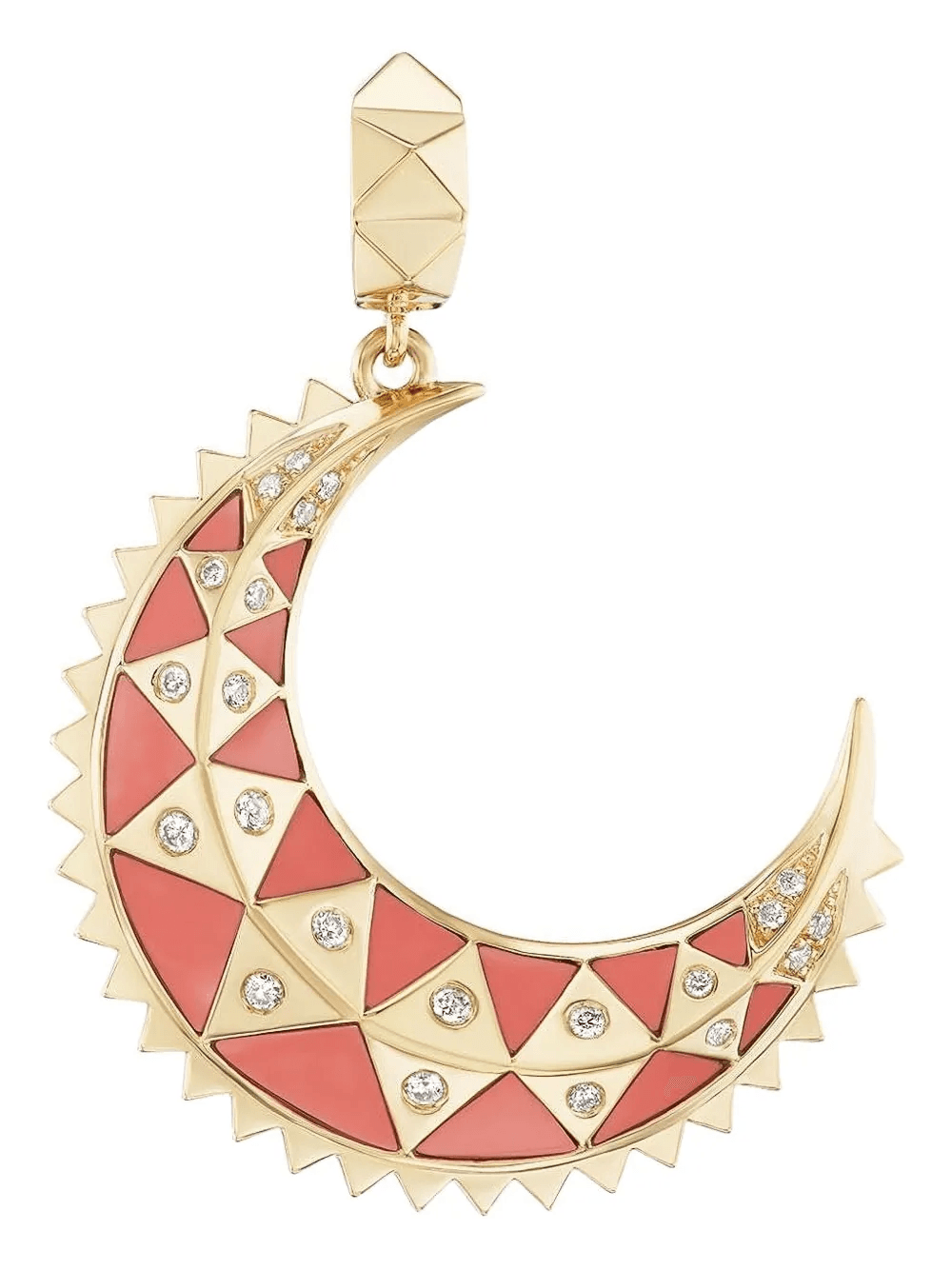 18K yellow gold Moon pendant - Image 1