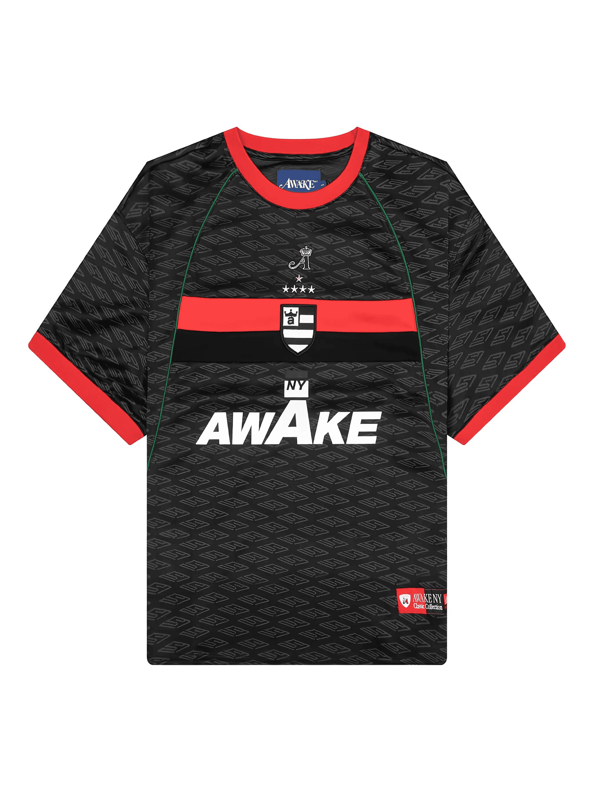 crest-patterned jersey T-shirt - Image 1