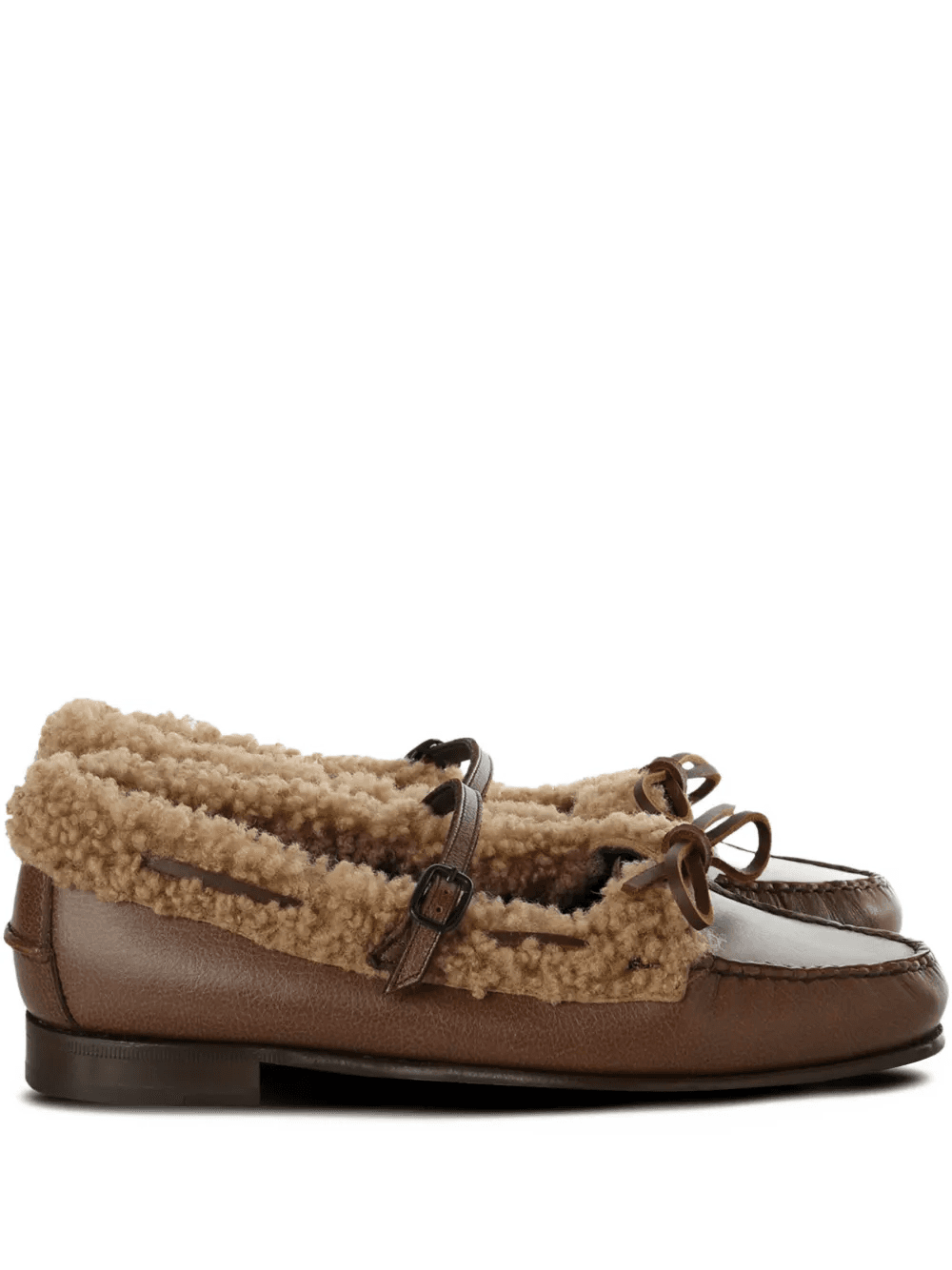 shearling-trimmed buckle loafers - Image 1