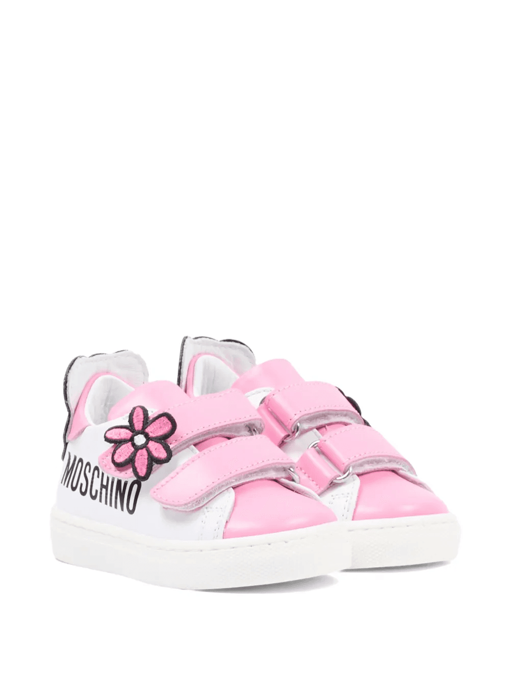 flower appliqué teddy sneakers - Image 1