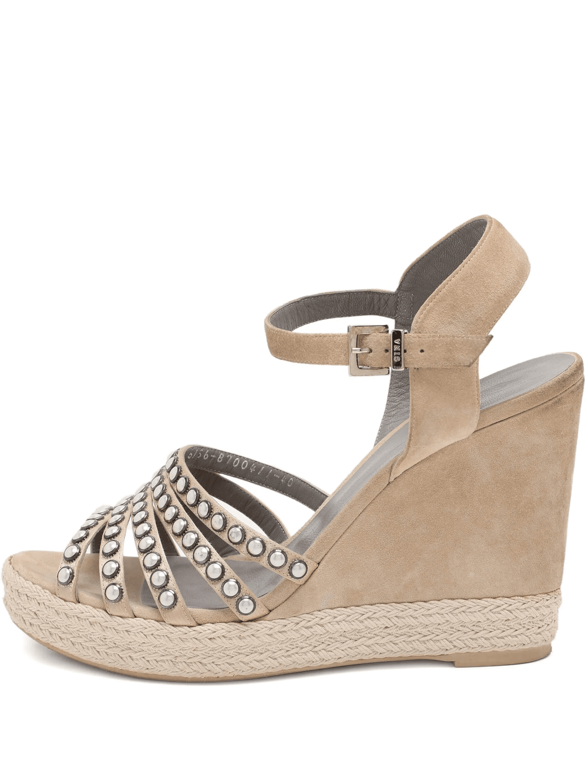 115mm pearl-embellished wedge sandals - Image 1