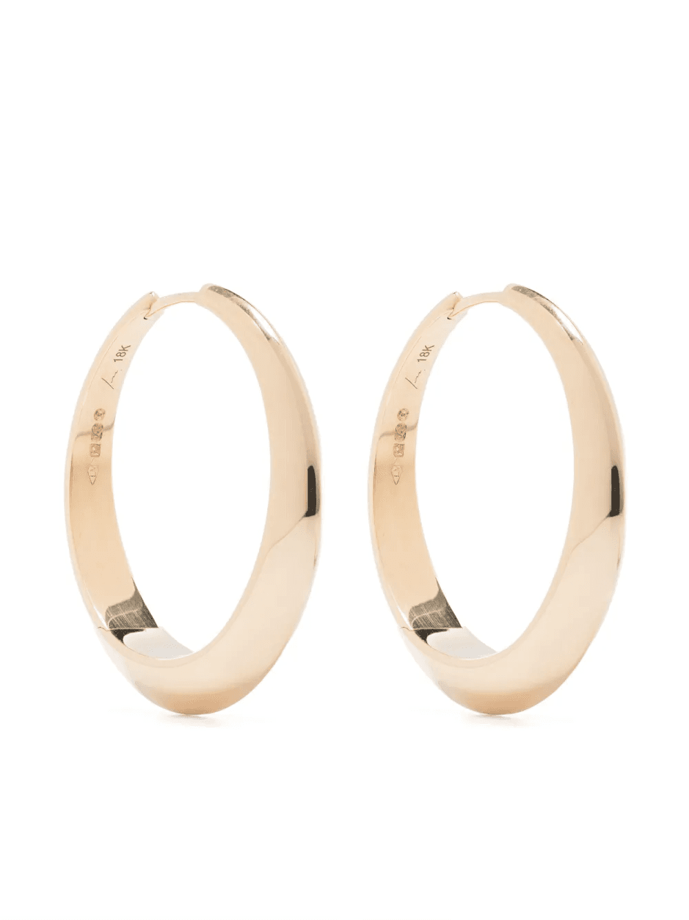 18K yellow gold XL thin crescent hoop earrings - Image 1