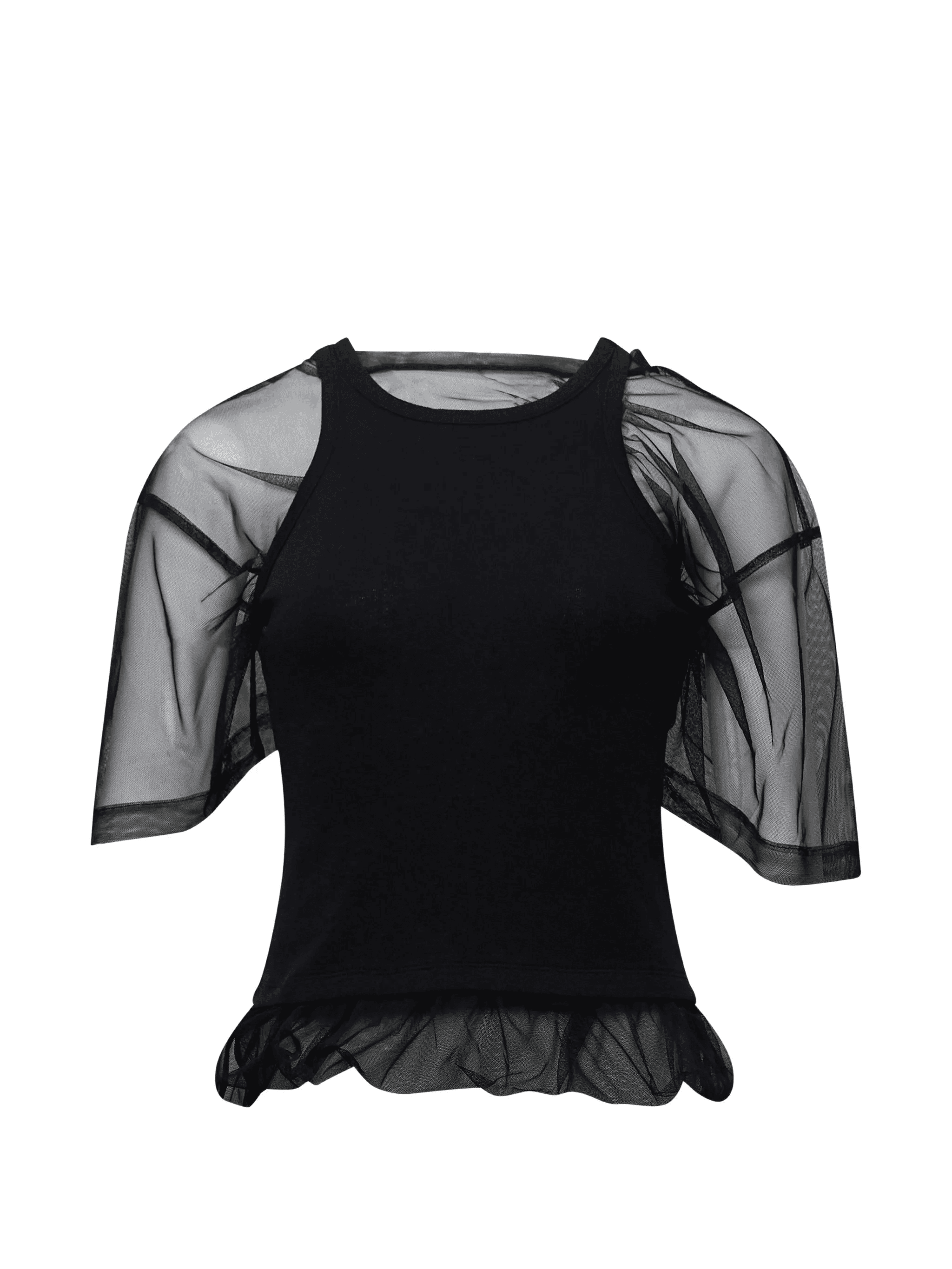mesh-layered blouse - Image 1