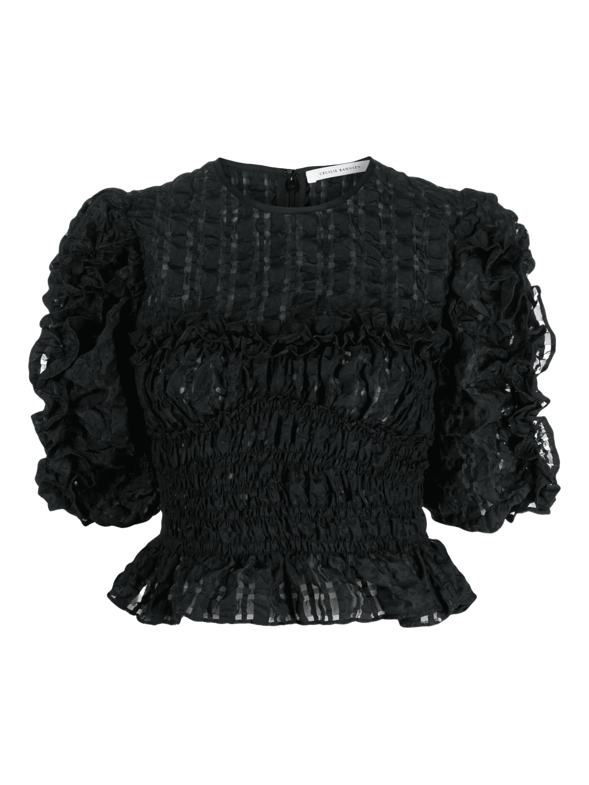 ruffled-detail organza top - Image 1