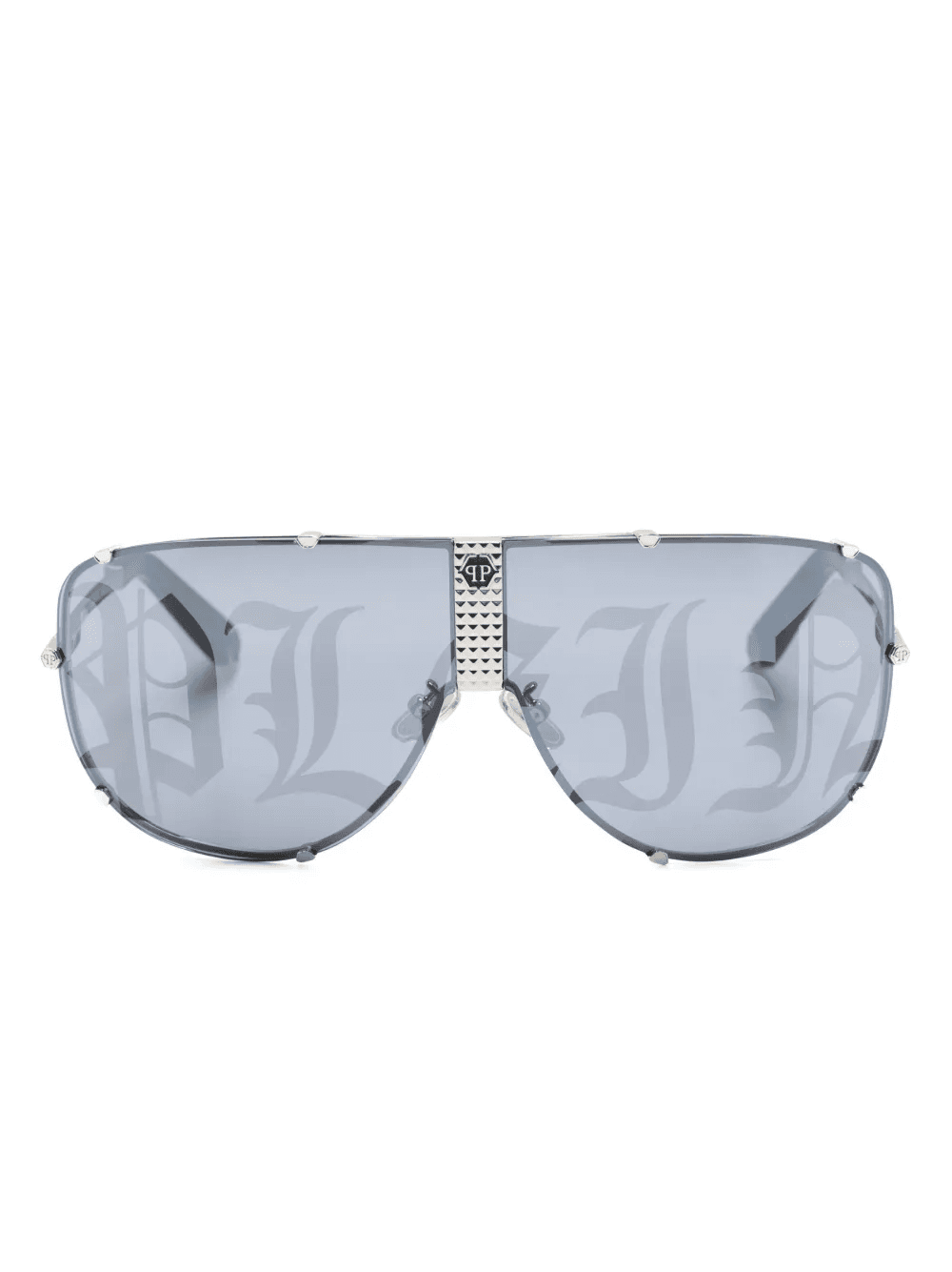 logo-print shield-frame sunglasses - Image 1