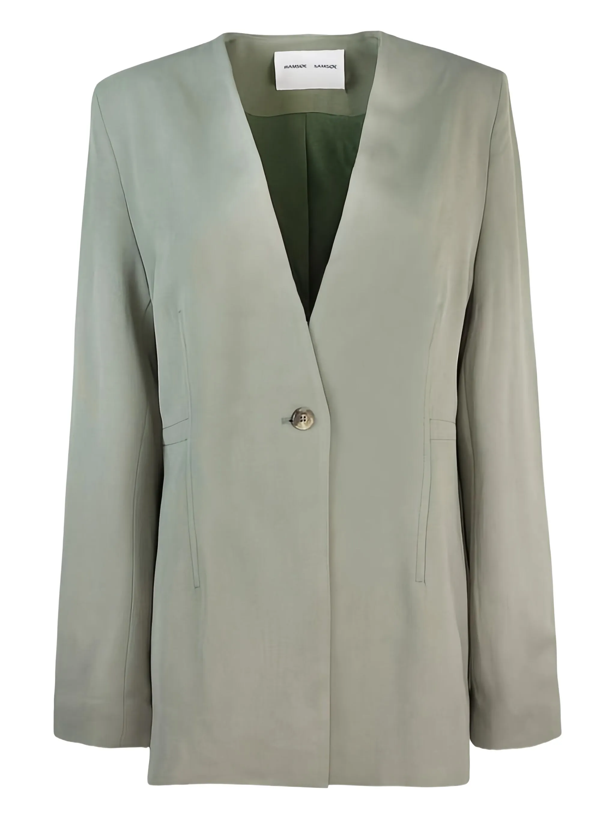 single-button V-neck blazer - Image 1