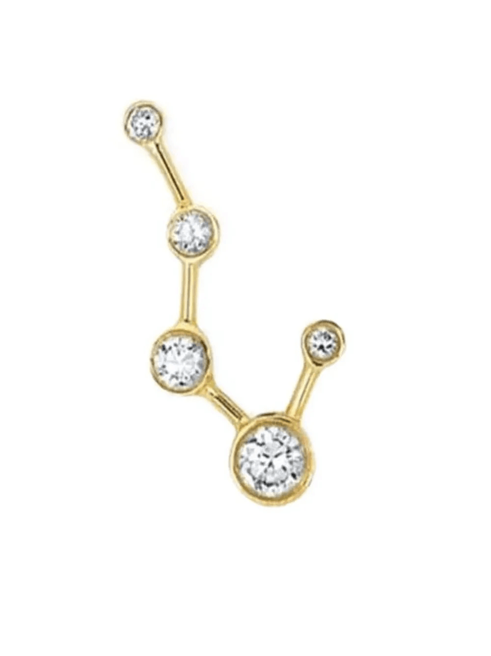 14K white and yellow gold Constellation diamond earrings - Image 1
