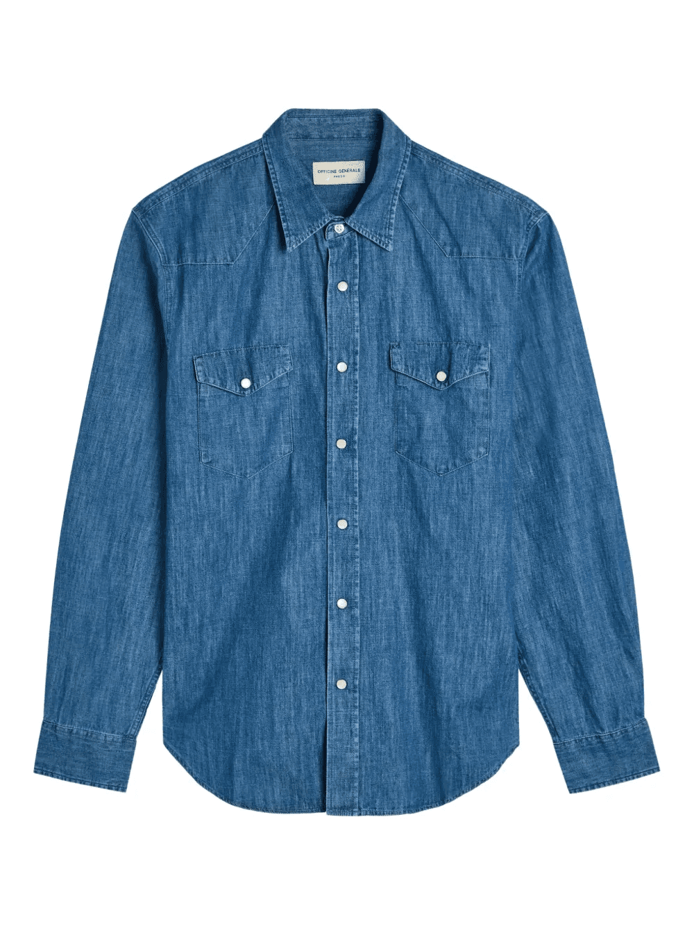 Chambray chest-pocket buttoned shirt - Image 1