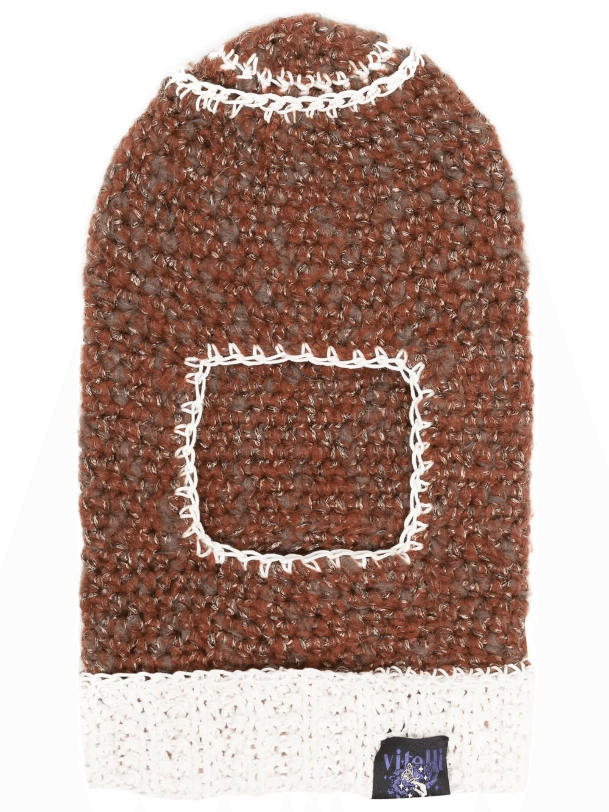 contrast-stitch crochet-knit balaclava - Image 1