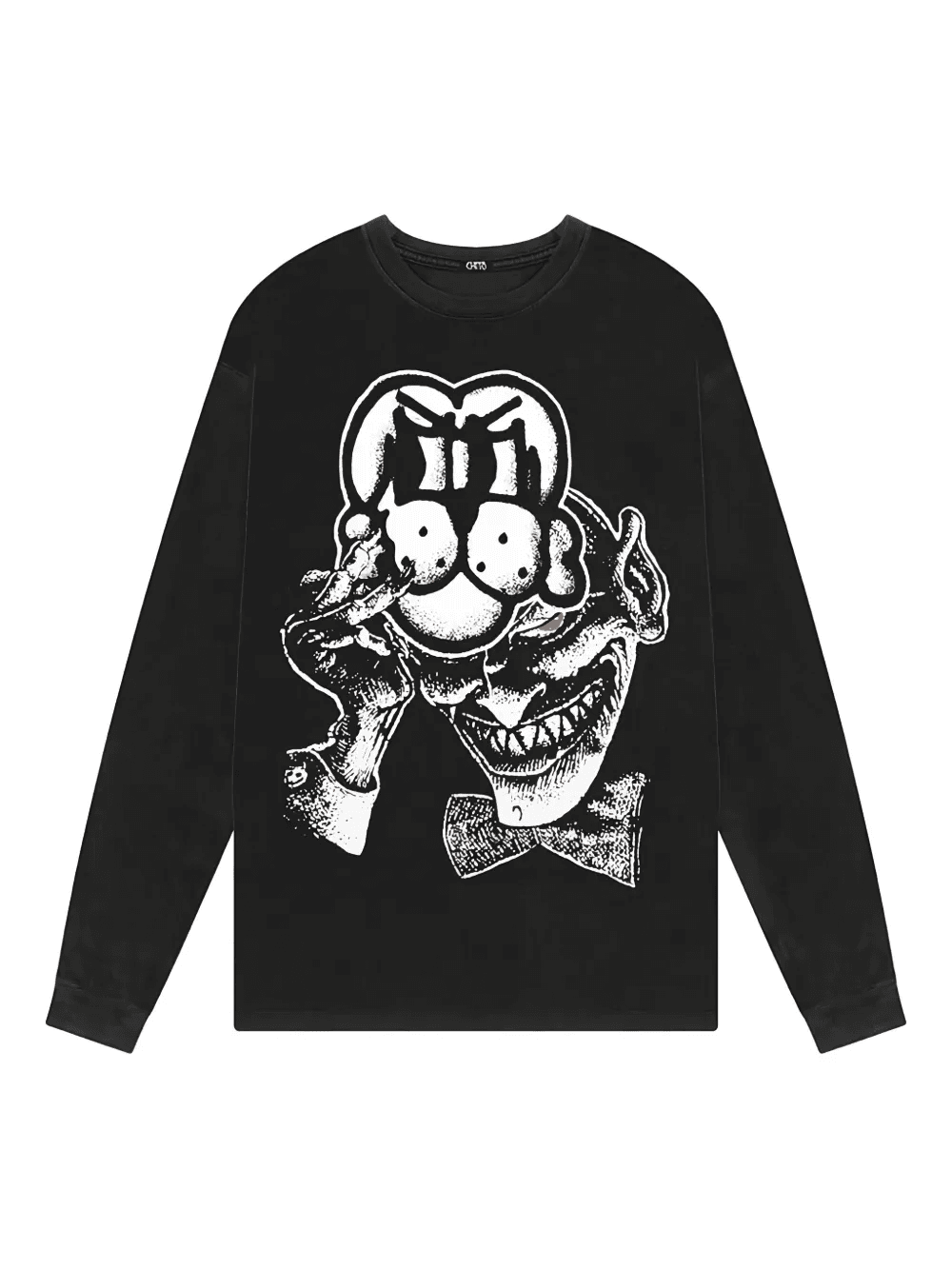 Mask graphic-print long-sleeve T-shirt - Image 1