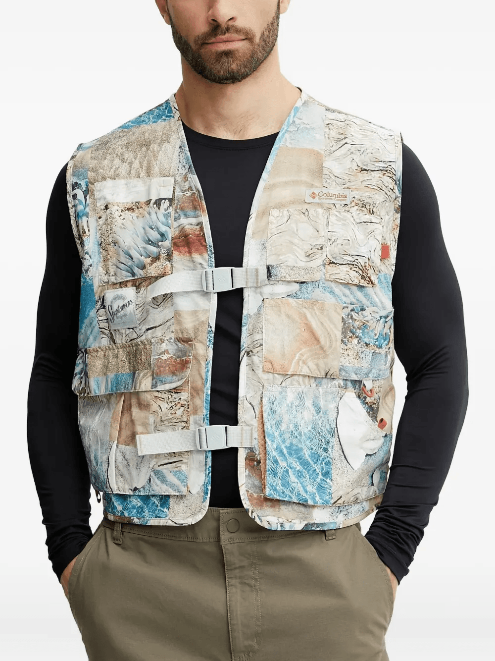 patchwork-print gilet - Image 1