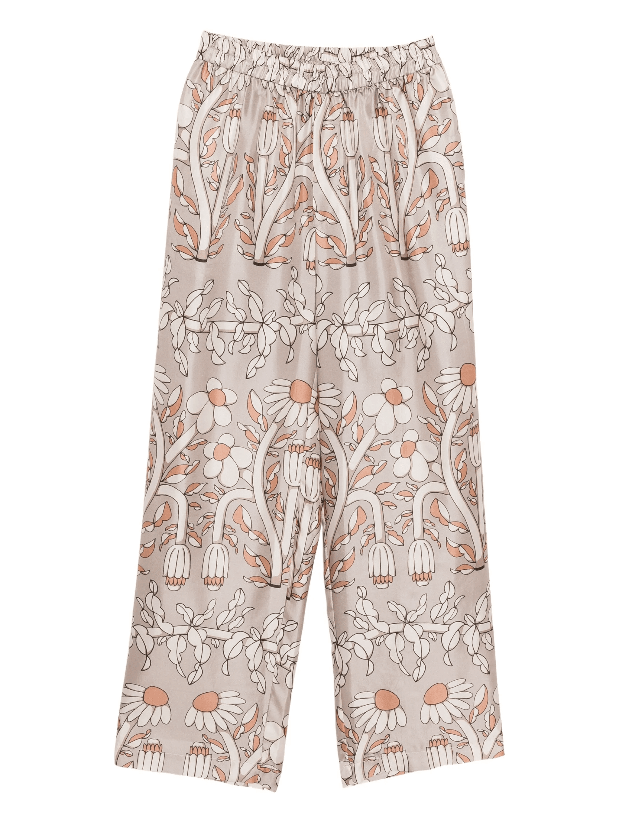 floral-print silk trousers - Image 1