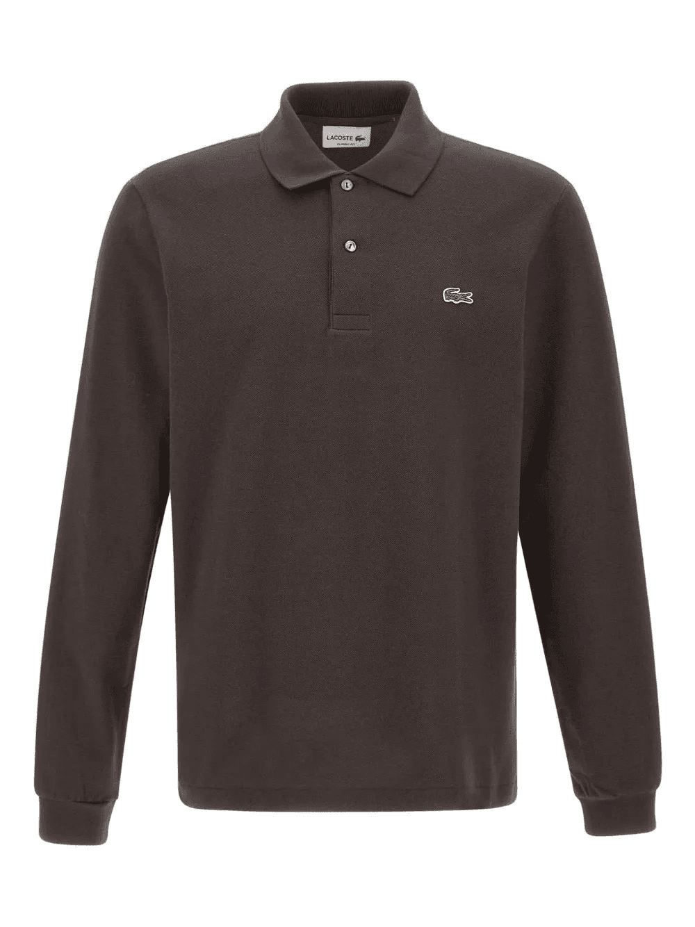long-sleeve ribbed-collar polo shirt - Image 1