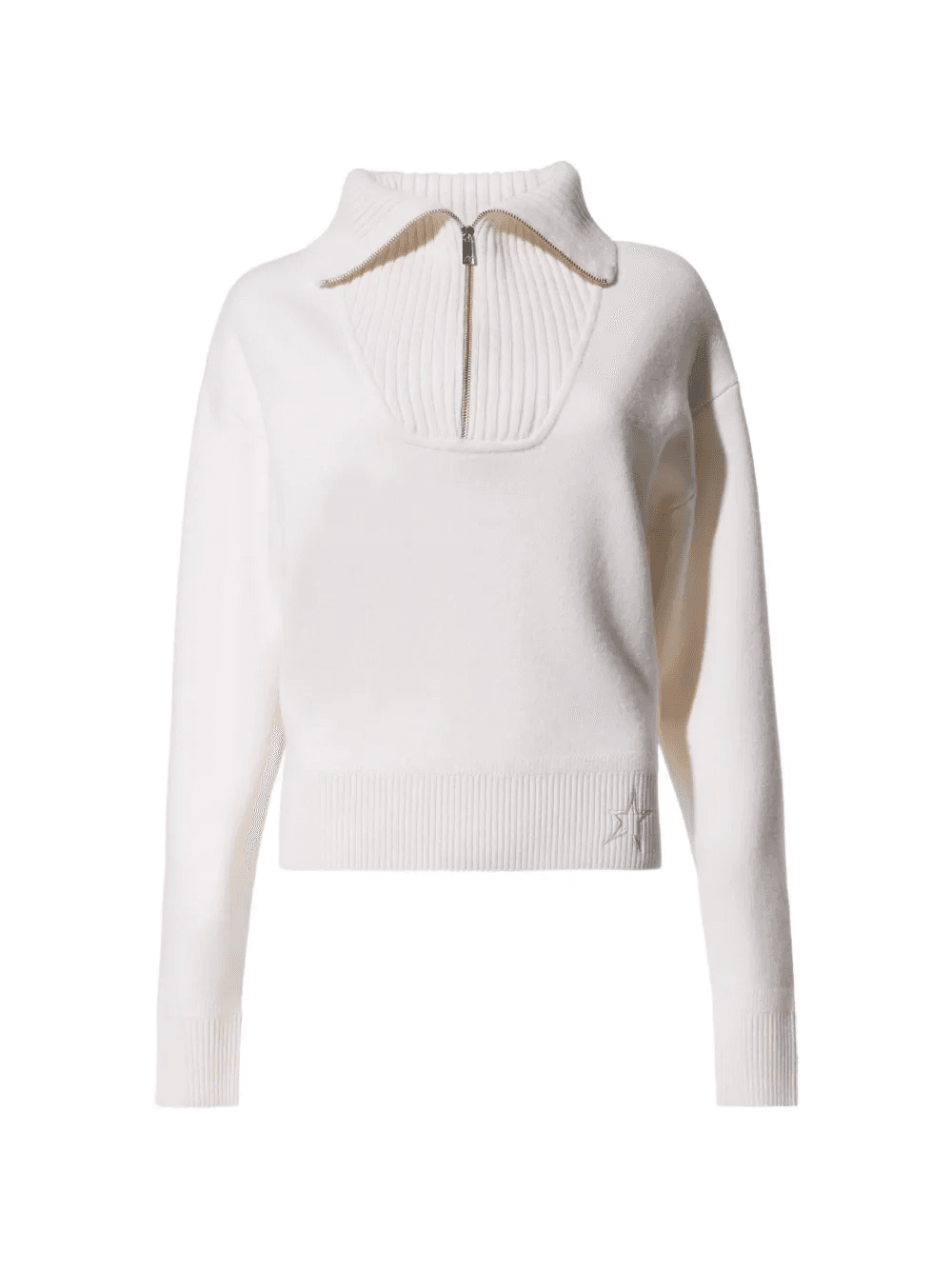 half zip ribbed top - Image 1