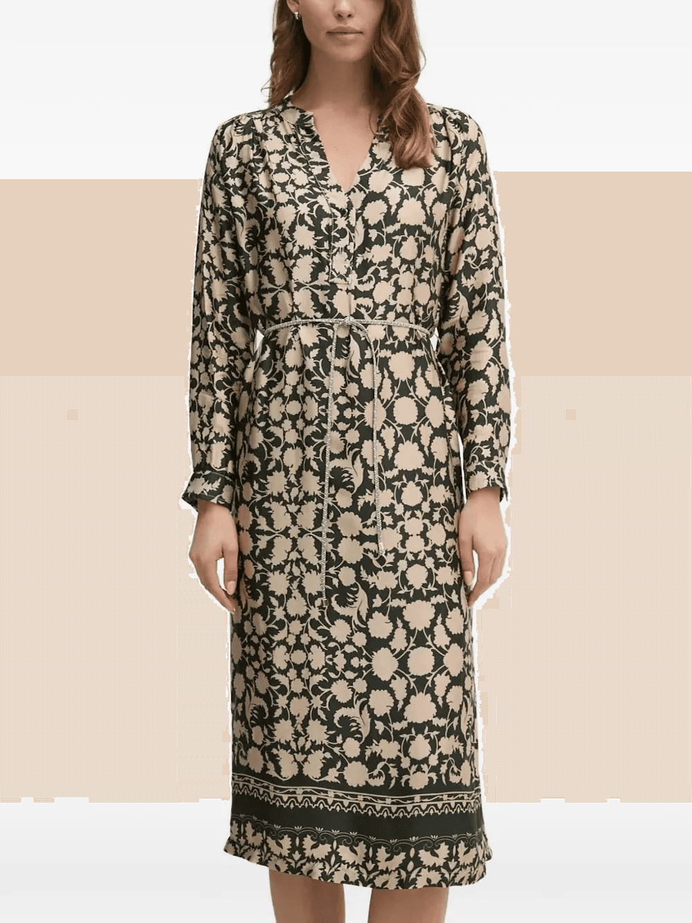 Redevable floral-print V-neck midi dress - Image 1