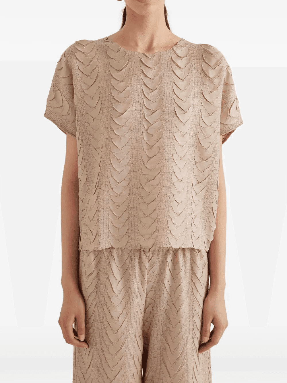 round neck pleated blouse - Image 1