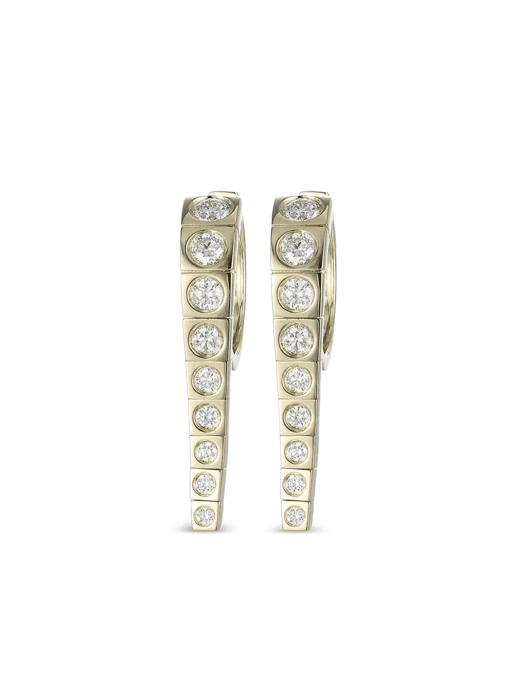 14K yellow gold Leggo Small diamond earrings - Image 1