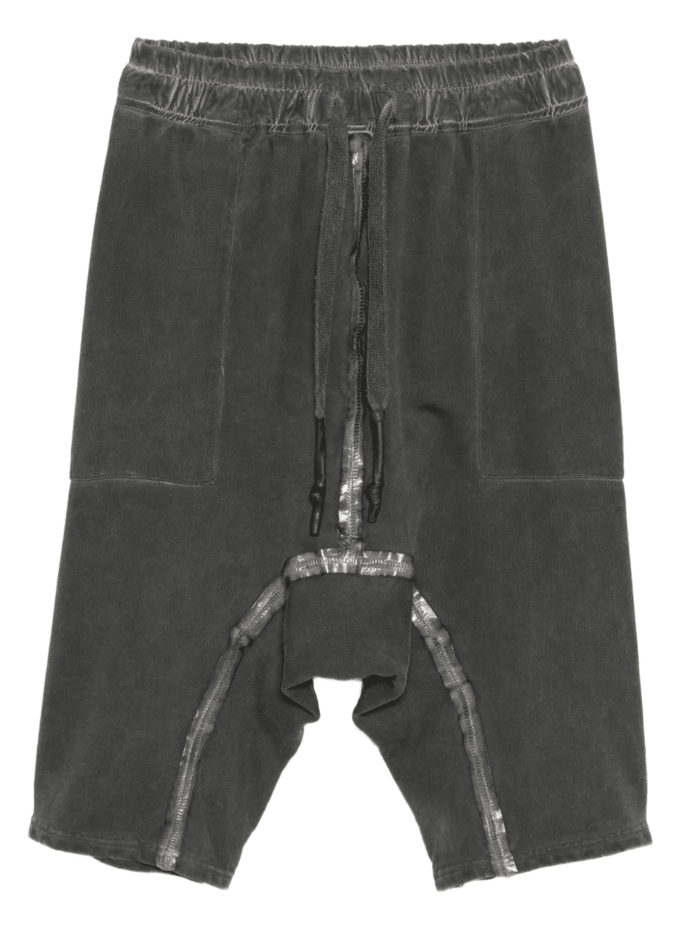 elasticated-waistband drop-crotch shorts - Image 1