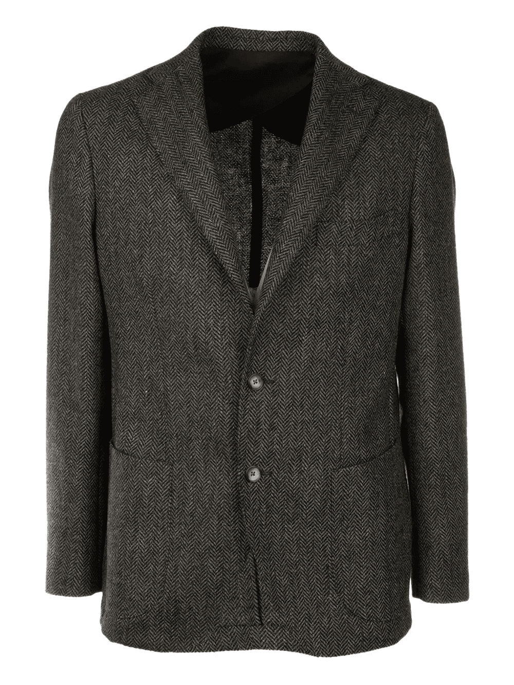 button-fastening tweed blazer - Image 1