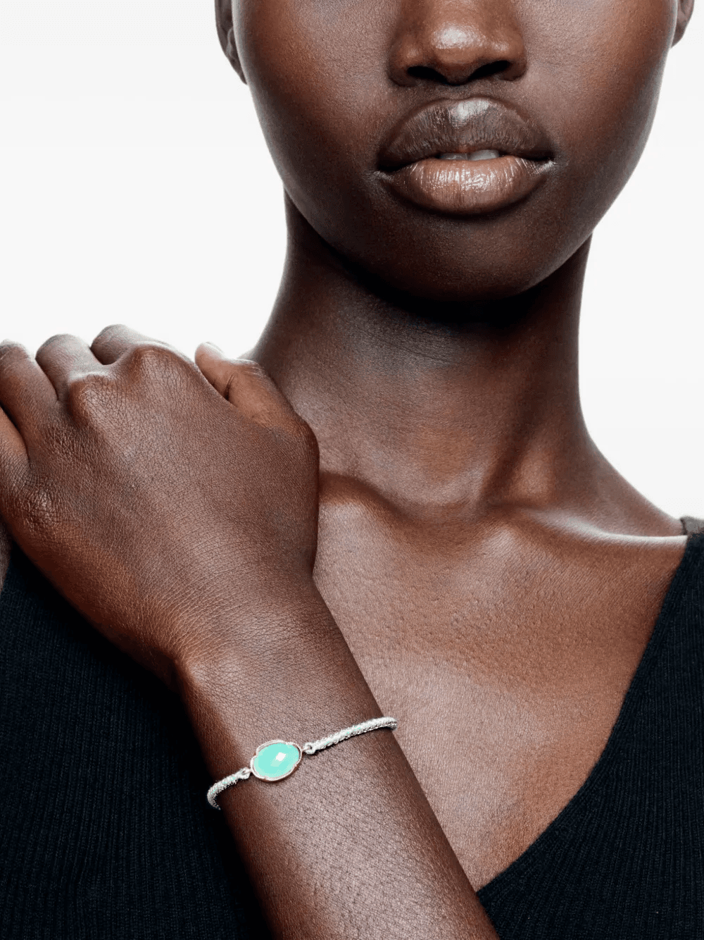 14kt yellow gold Orbit chrysoprase bracelet - Image 1