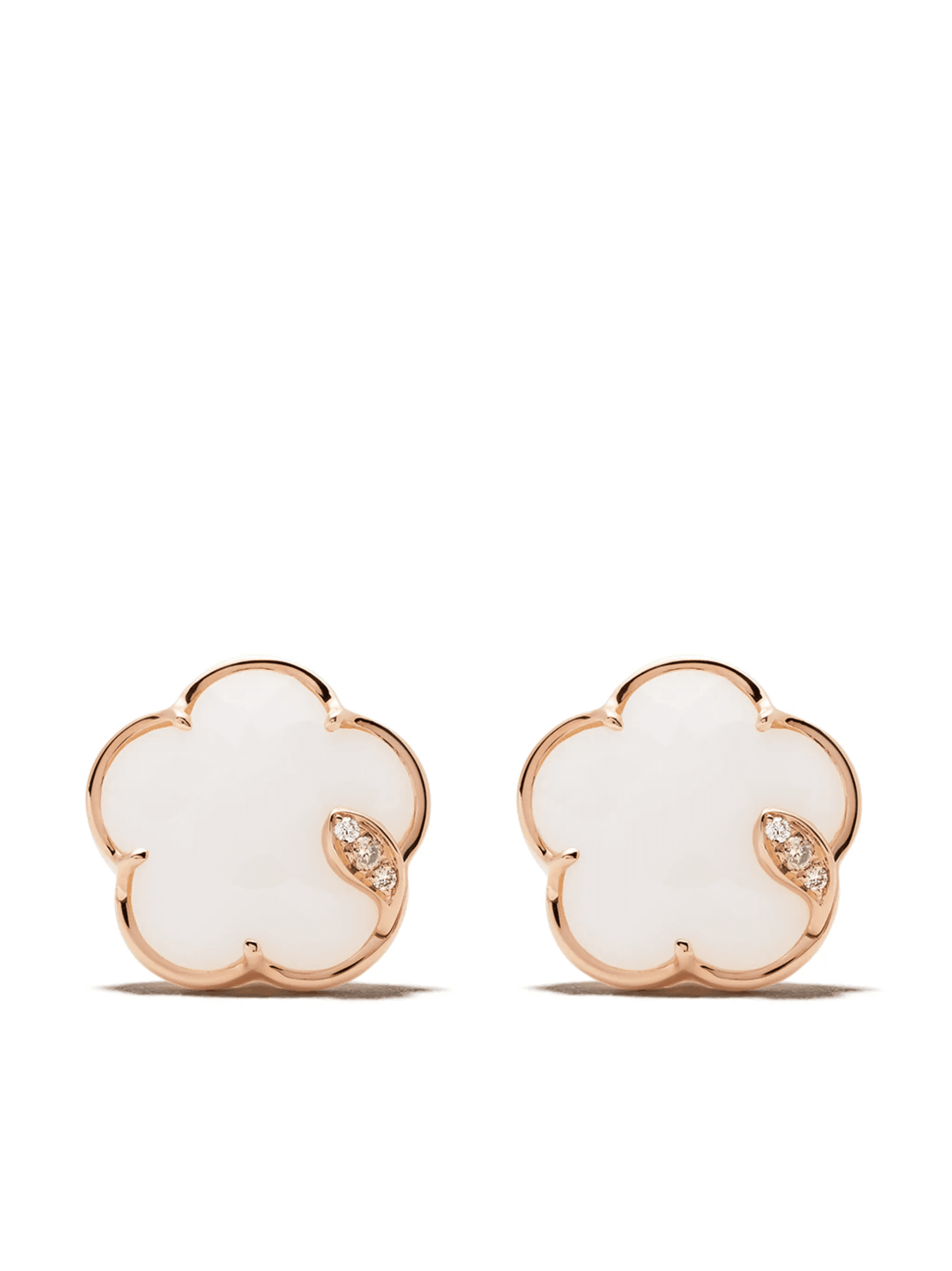 18kt rose gold Petit Joli agate and diamond studs - Image 1